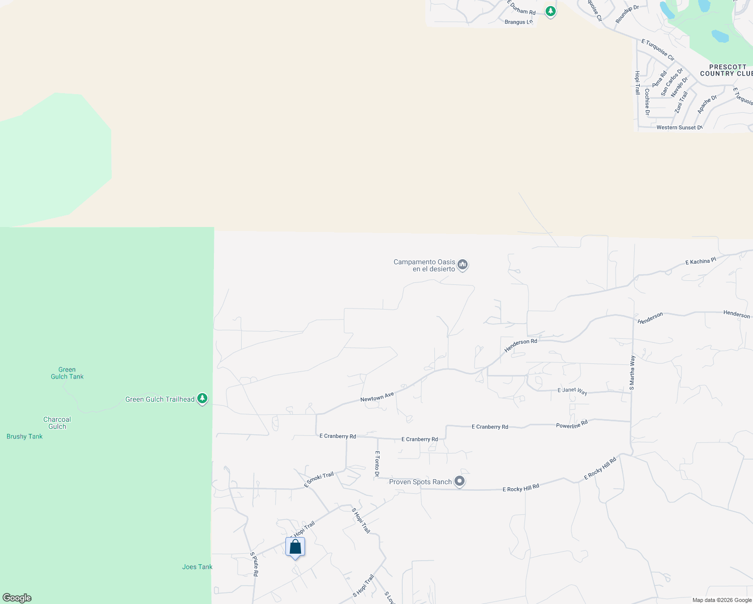 map of restaurants, bars, coffee shops, grocery stores, and more near 325 South Hoss Road in Dewey-Humboldt