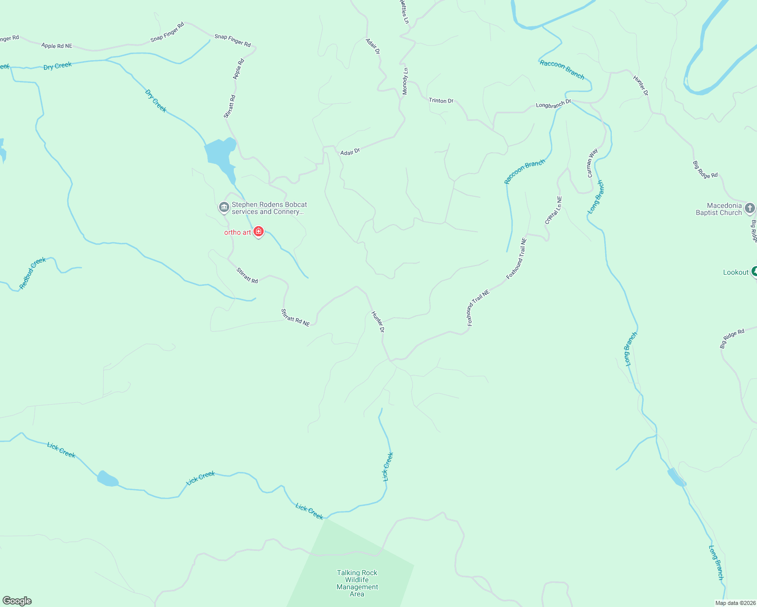 map of restaurants, bars, coffee shops, grocery stores, and more near 1167 Hunter Drive in Ranger