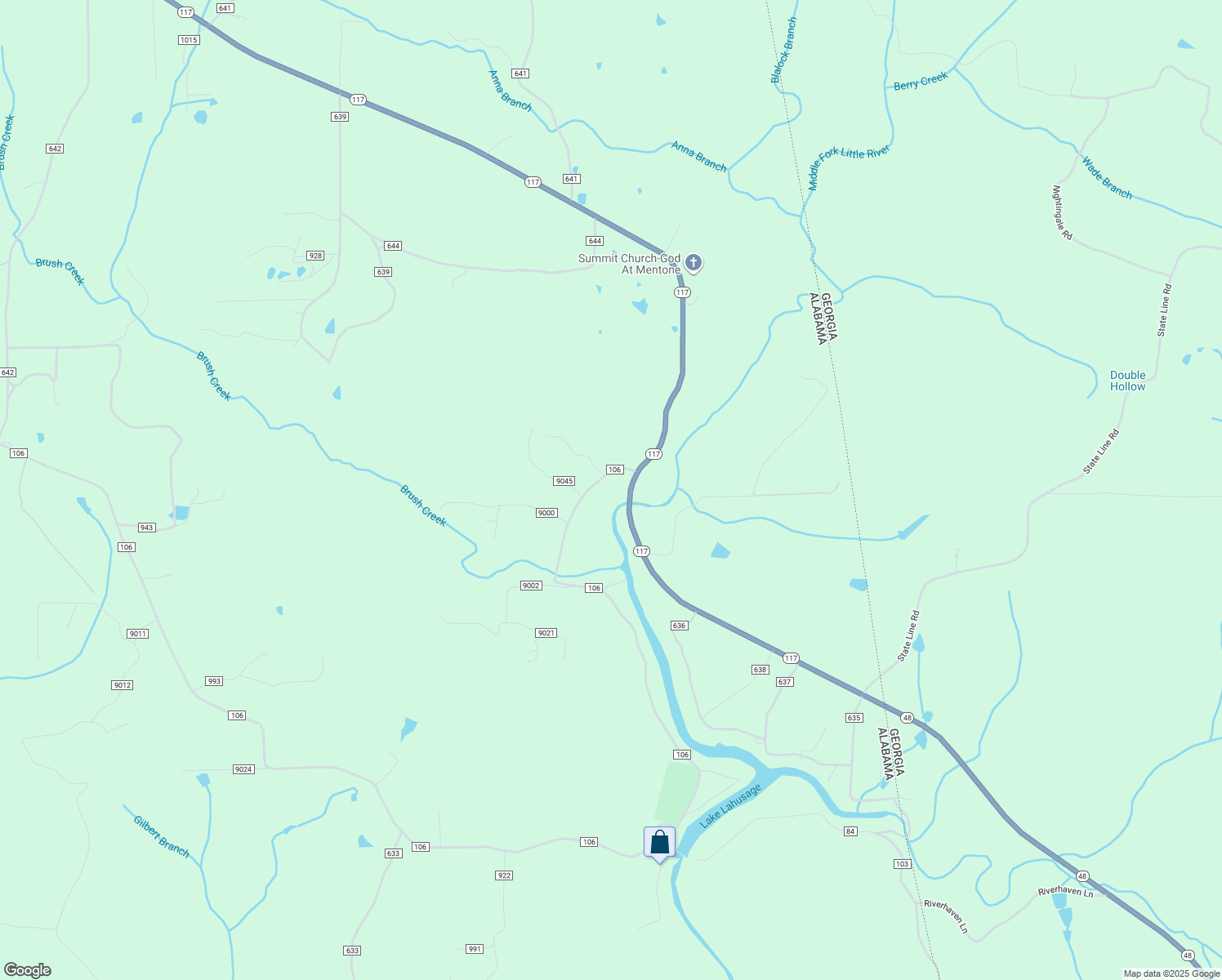 map of restaurants, bars, coffee shops, grocery stores, and more near 993 State Highway 117 in Mentone
