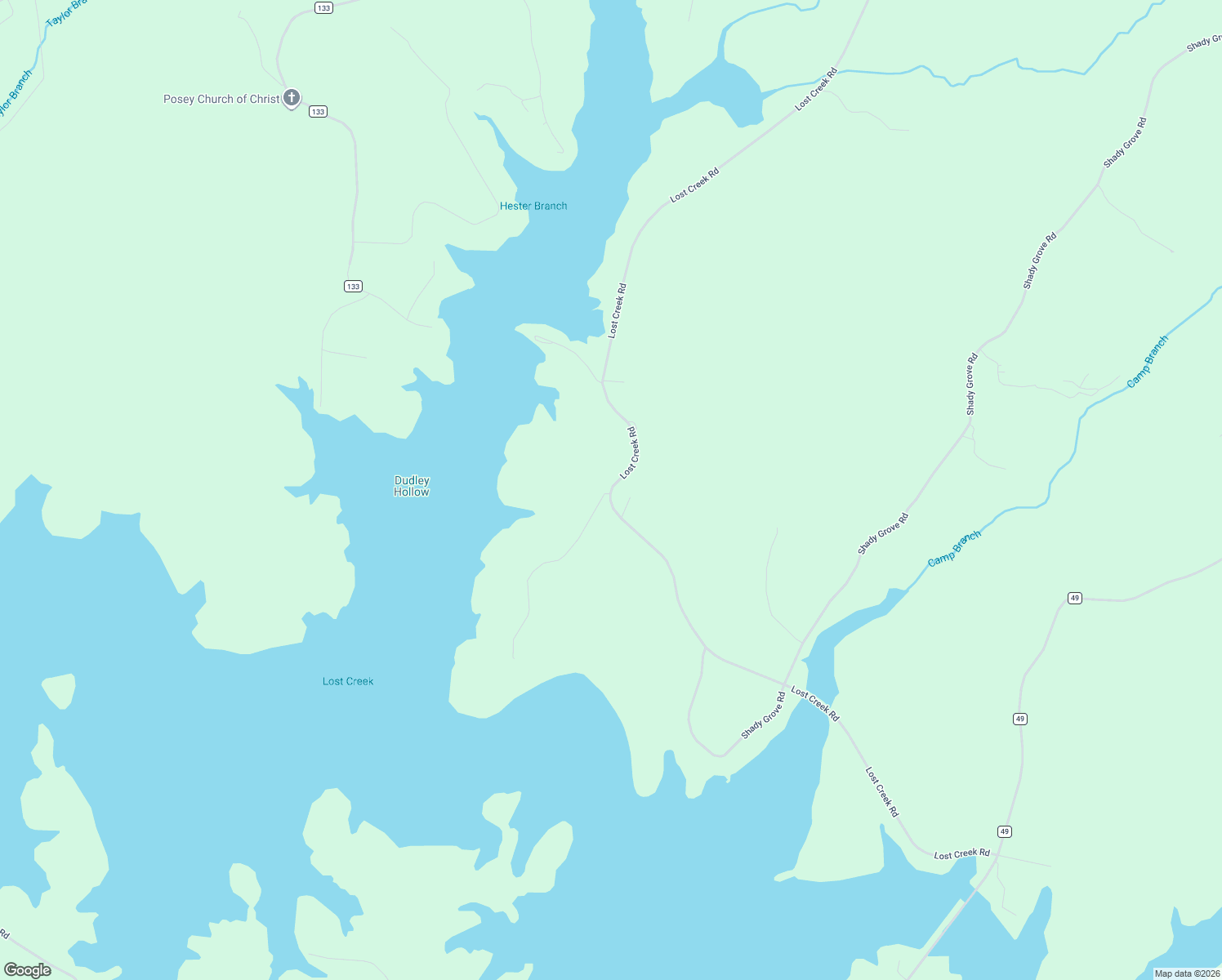 map of restaurants, bars, coffee shops, grocery stores, and more near 1501 Lost Creek Road in Russellville