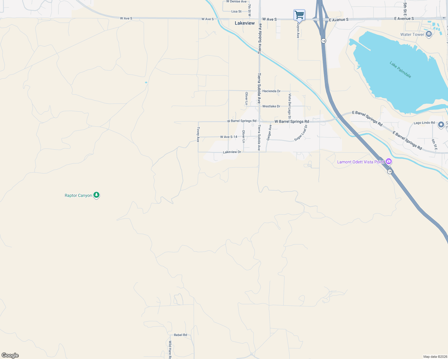 map of restaurants, bars, coffee shops, grocery stores, and more near 854 Shaner Road in Palmdale