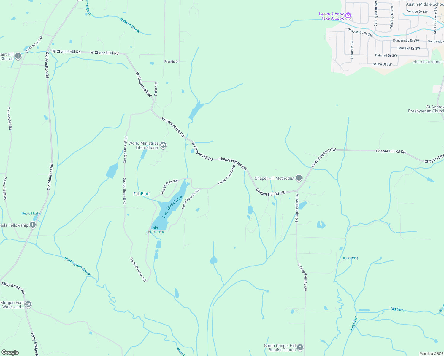 map of restaurants, bars, coffee shops, grocery stores, and more near 3709 Chula Vista Drive Southwest in Decatur