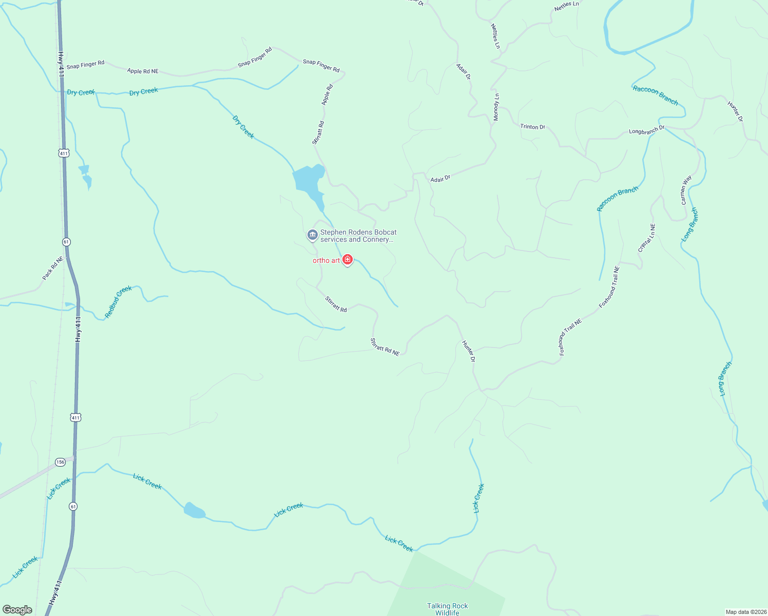 map of restaurants, bars, coffee shops, grocery stores, and more near 193 Stirratt Road in Ranger