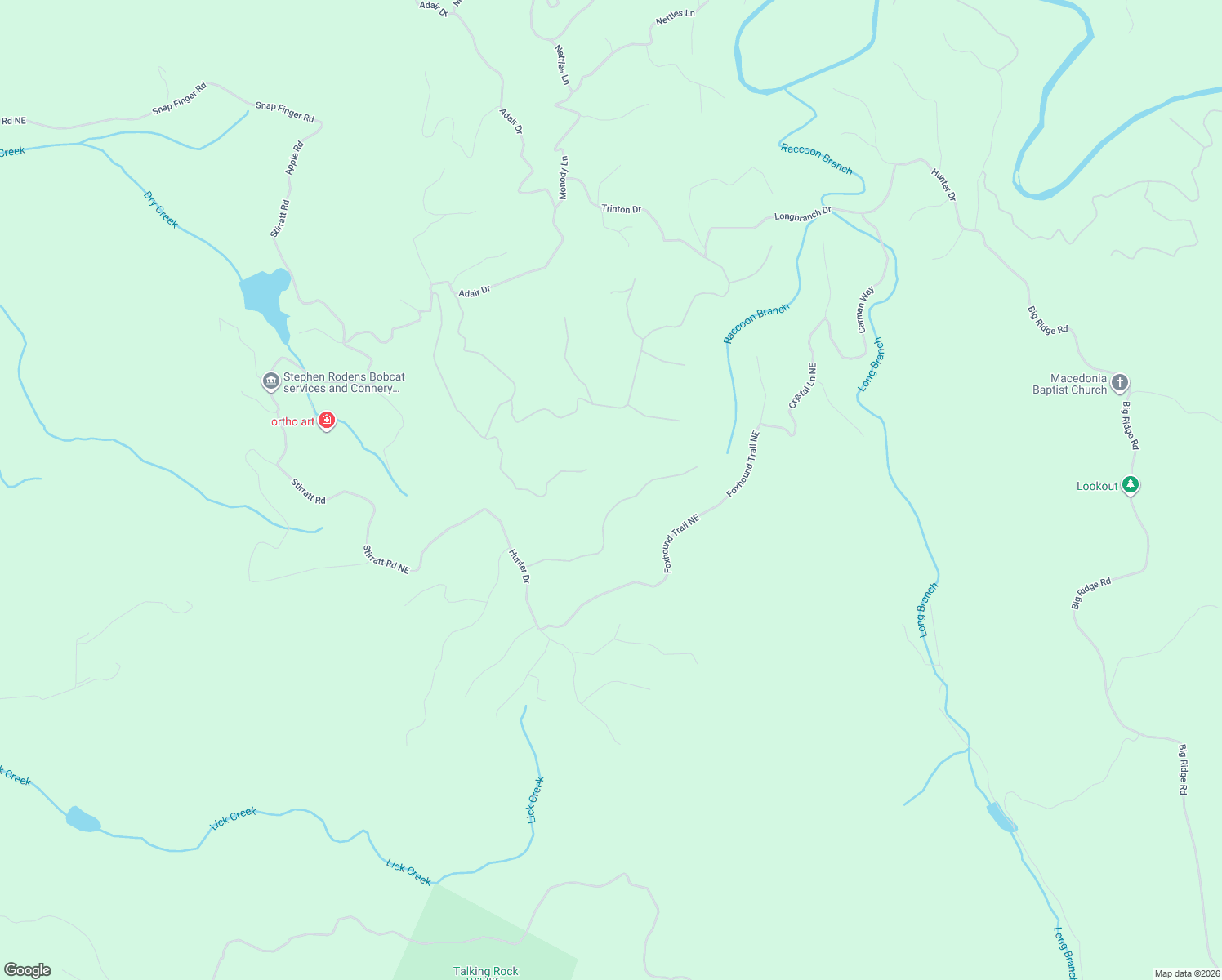 map of restaurants, bars, coffee shops, grocery stores, and more near 1187 Jewel Court Northeast in Ranger