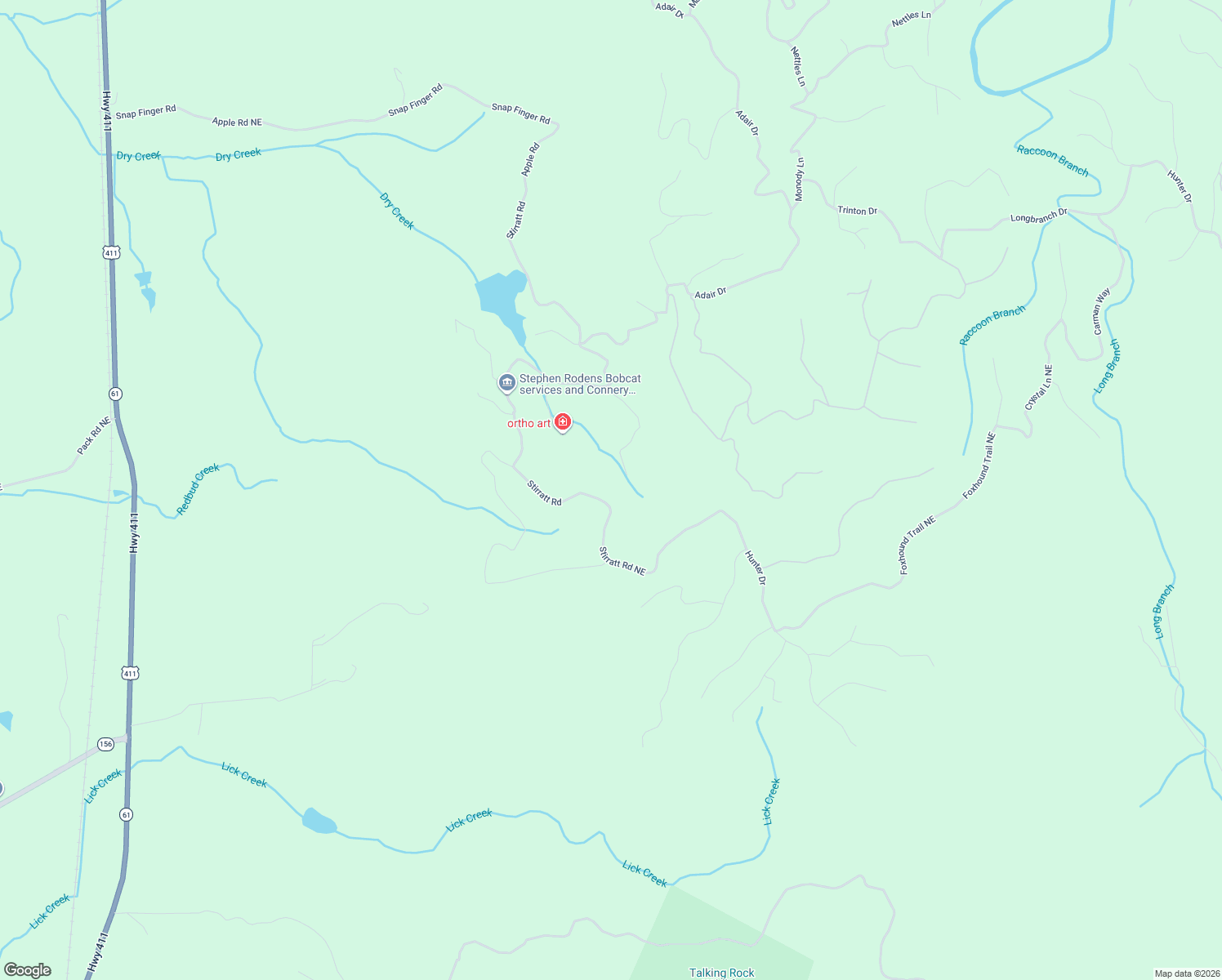 map of restaurants, bars, coffee shops, grocery stores, and more near 193 Stirratt Road in Ranger