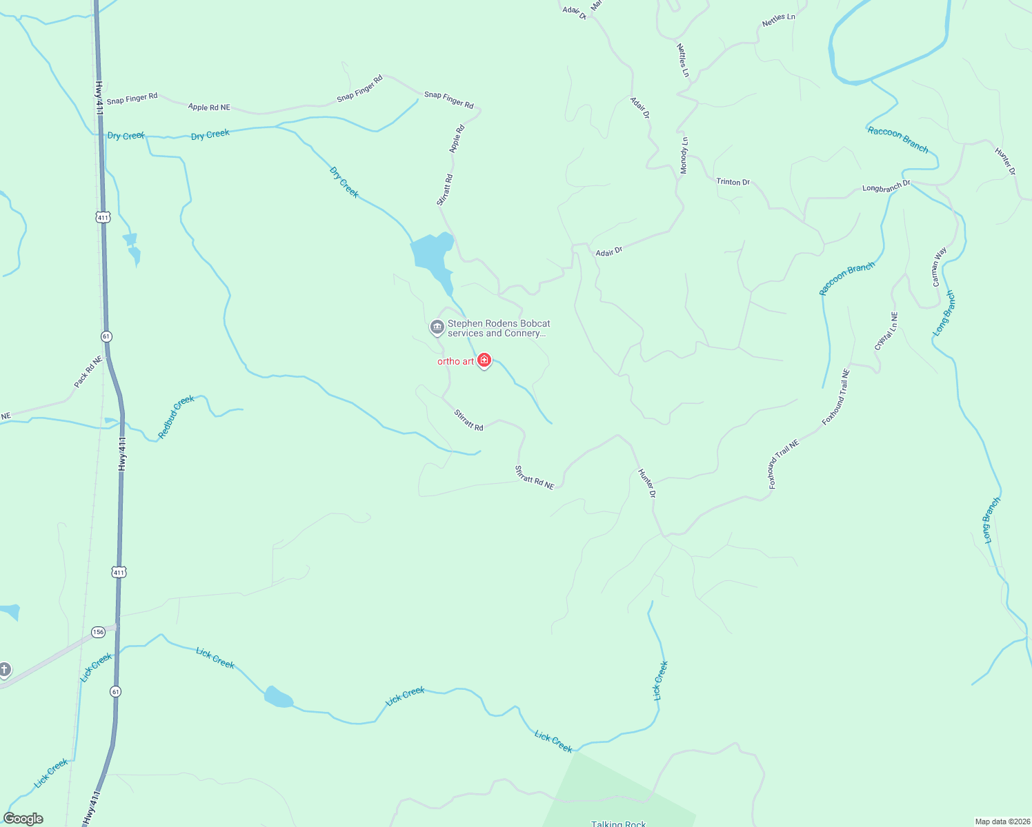 map of restaurants, bars, coffee shops, grocery stores, and more near 192 Stirratt Road in Ranger