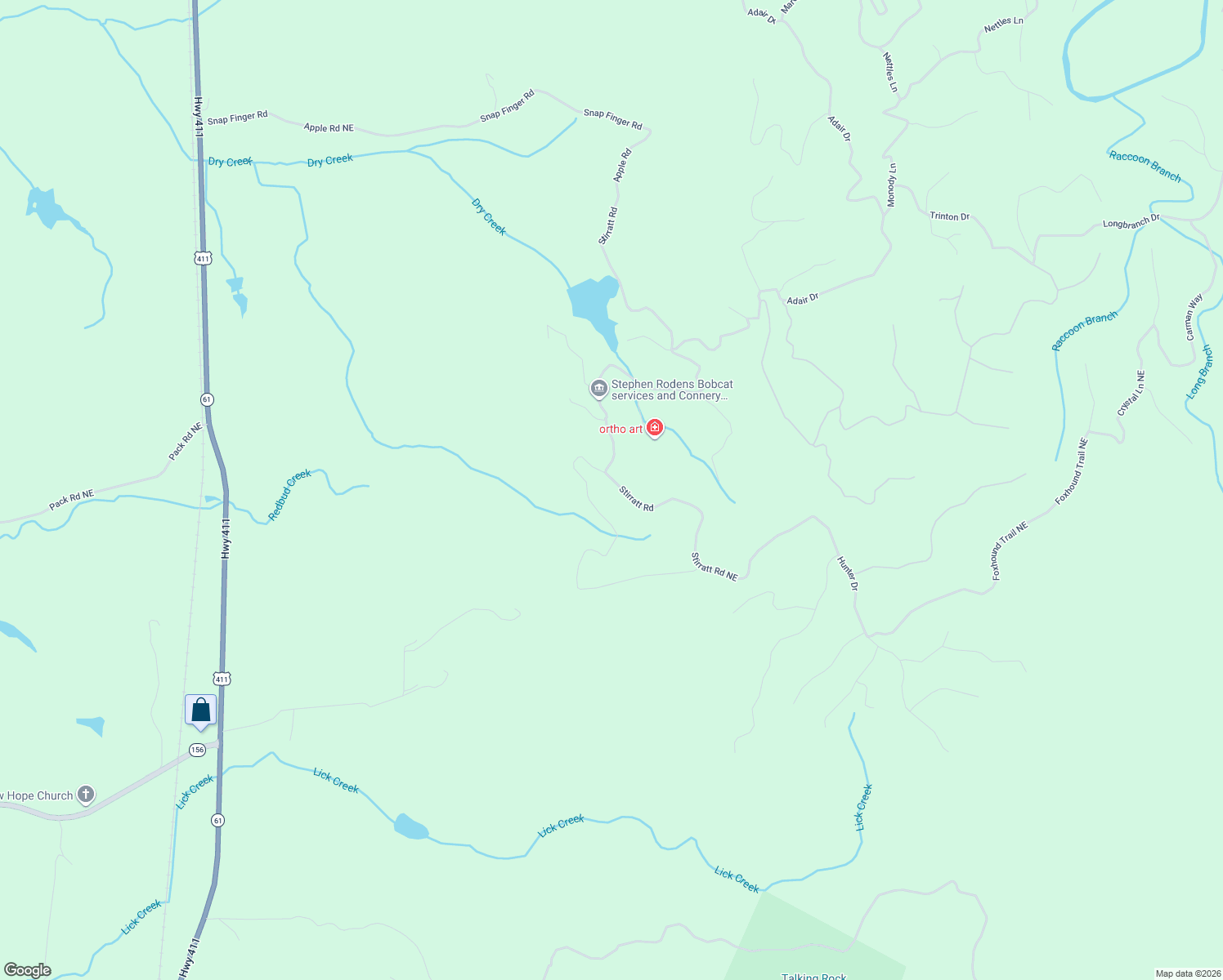 map of restaurants, bars, coffee shops, grocery stores, and more near 248 Stirratt Road in Ranger