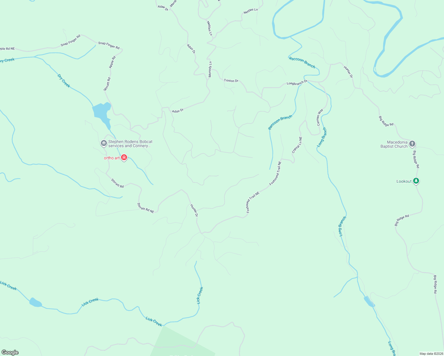 map of restaurants, bars, coffee shops, grocery stores, and more near 1187 Jewel Court Northeast in Ranger