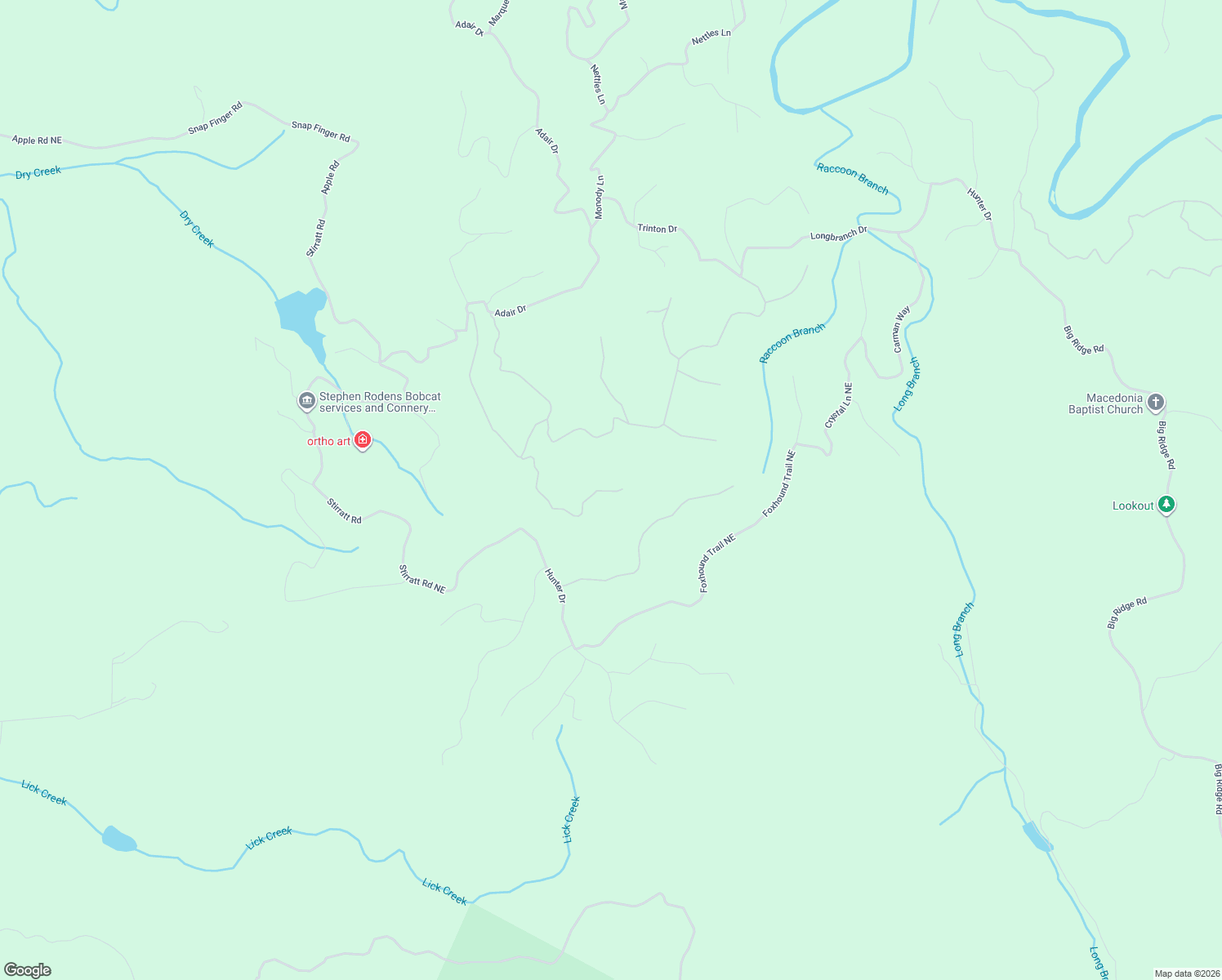 map of restaurants, bars, coffee shops, grocery stores, and more near 1223 Cedar Ridge in Ranger