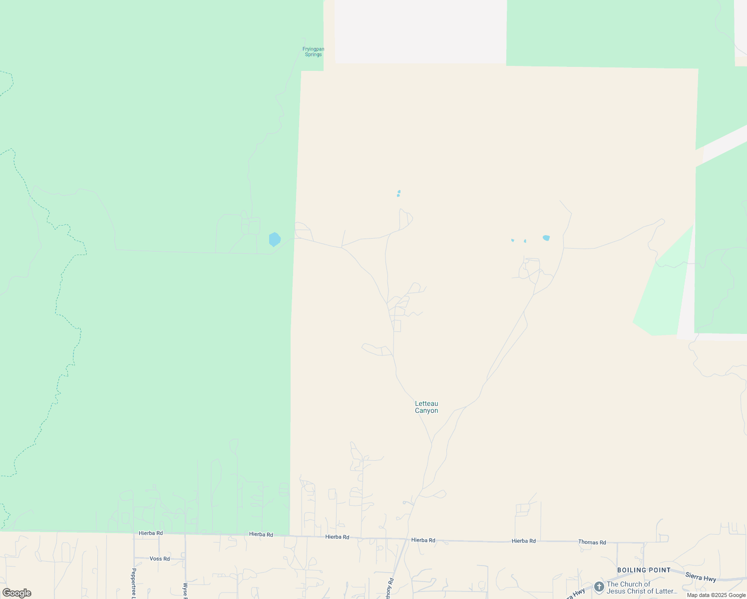 map of restaurants, bars, coffee shops, grocery stores, and more near Anthony Road in Agua Dulce