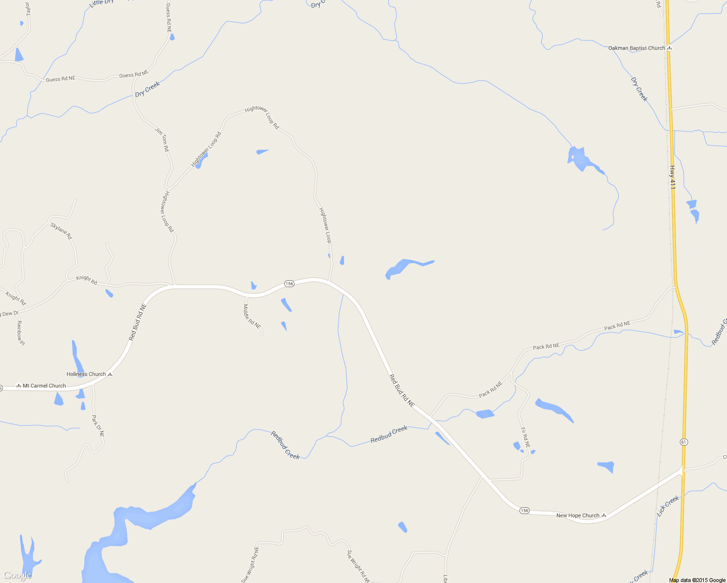 map of restaurants, bars, coffee shops, grocery stores, and more near 7946 Red Bud Road Northeast in Ranger