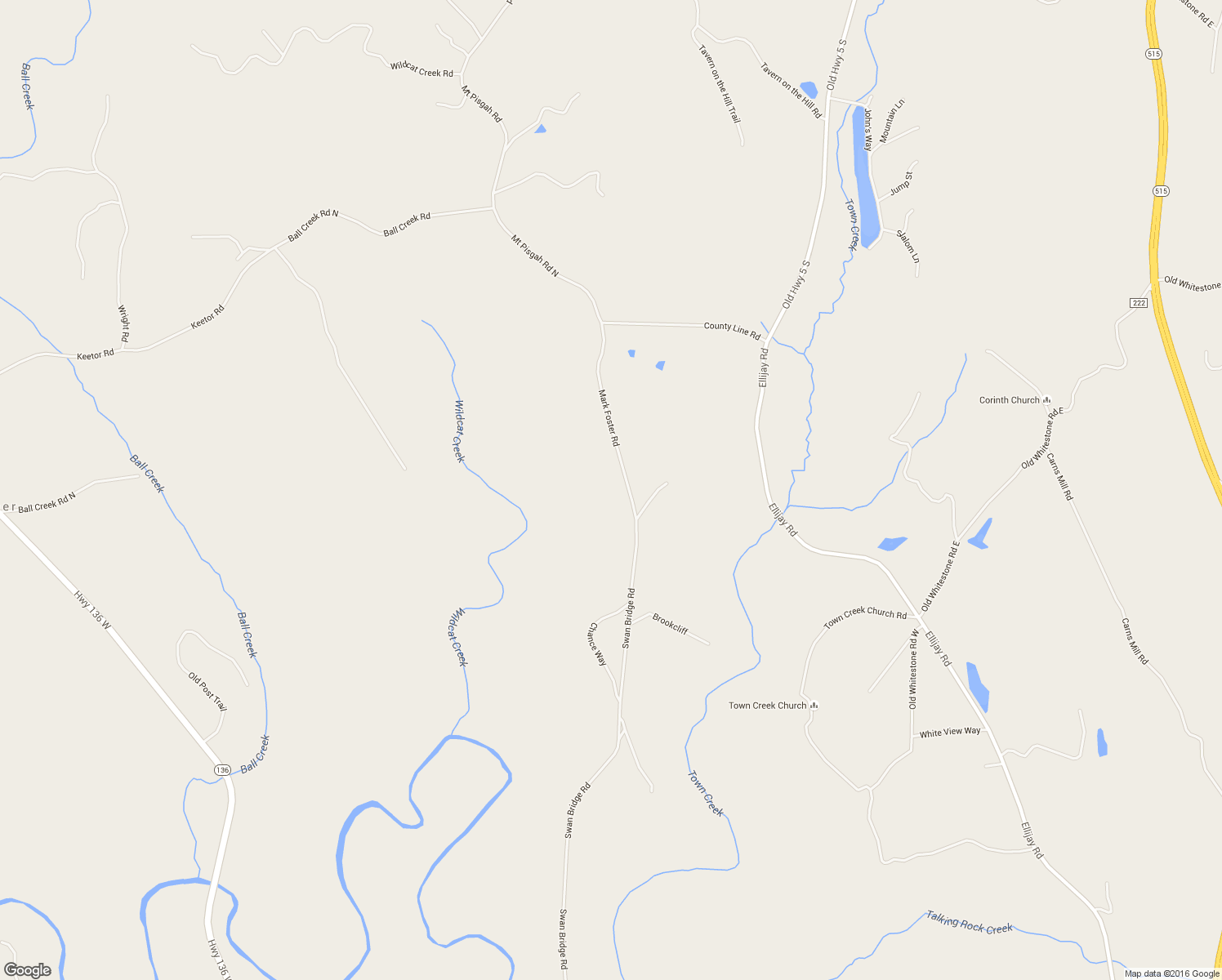 map of restaurants, bars, coffee shops, grocery stores, and more near 2359 Swan Bridge Road in Talking Rock