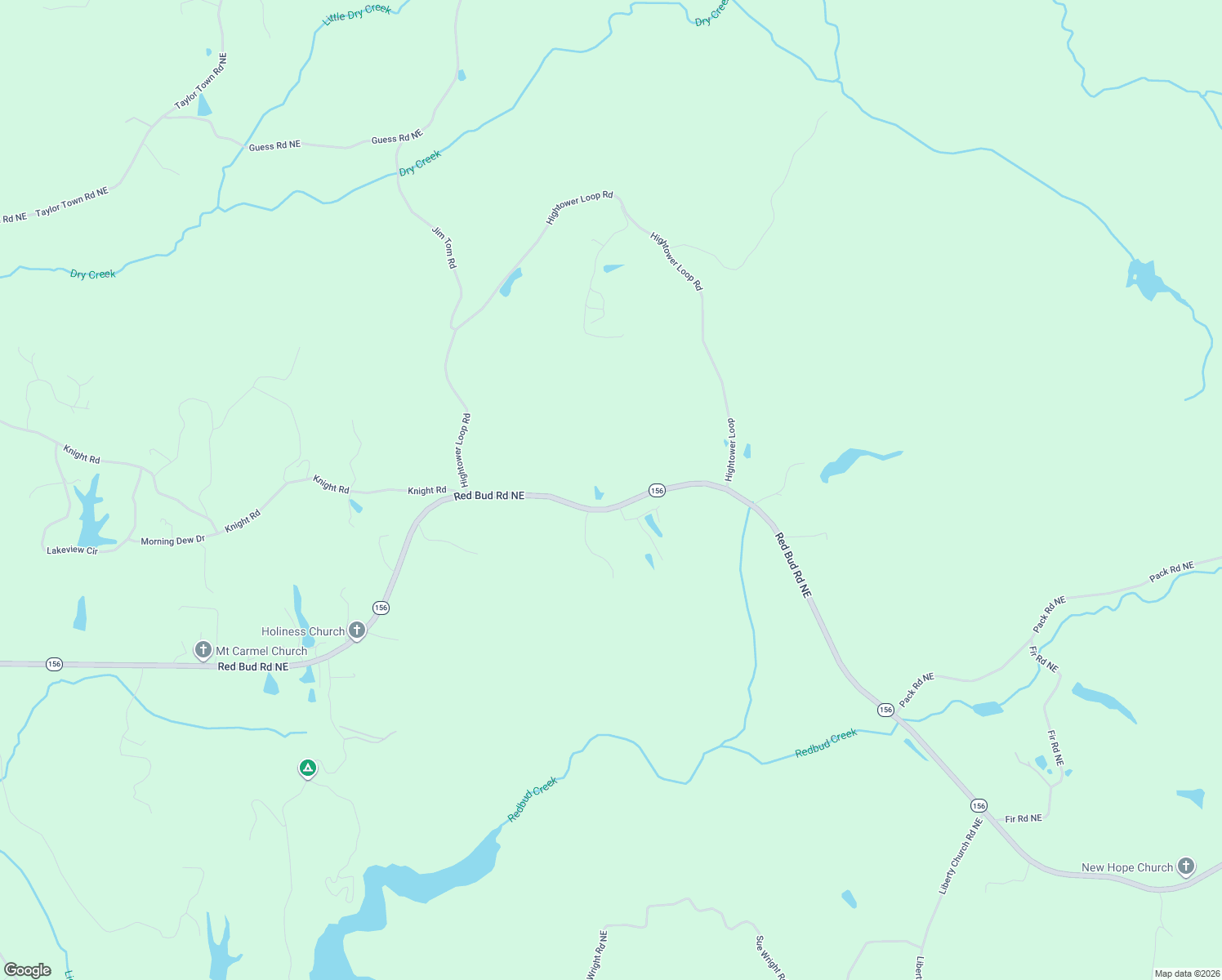 map of restaurants, bars, coffee shops, grocery stores, and more near 7680 Red Bud Road Northeast in Ranger