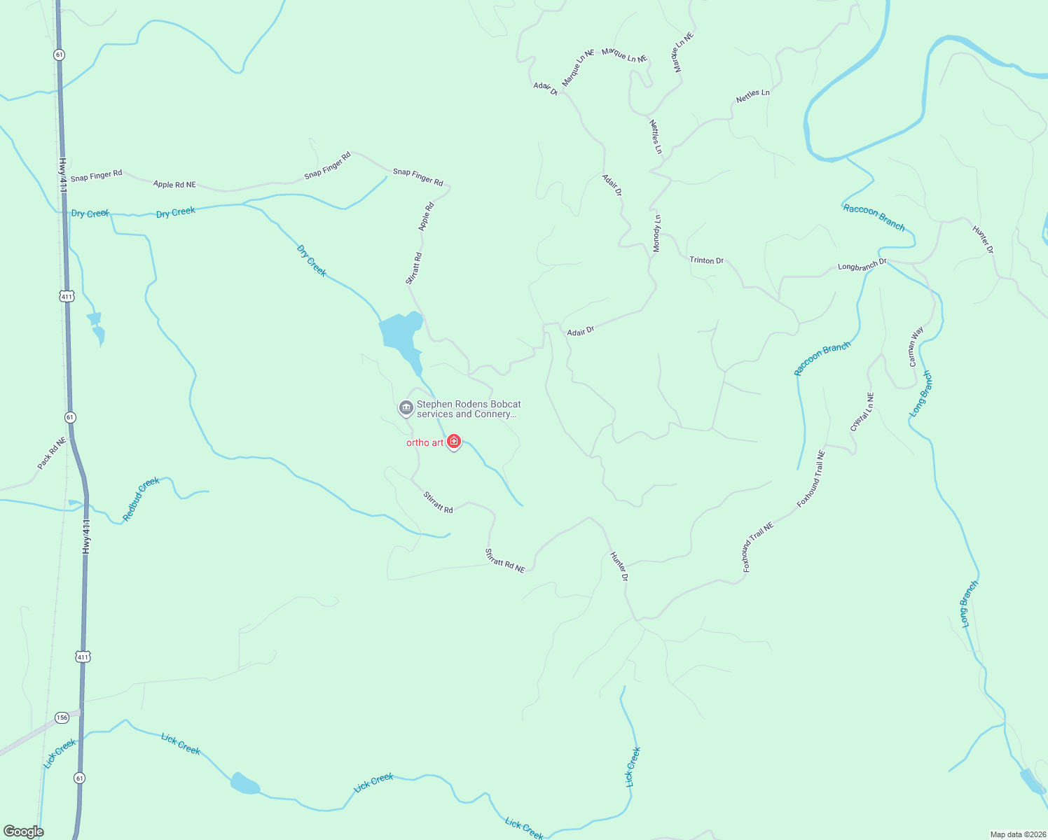 map of restaurants, bars, coffee shops, grocery stores, and more near 1129 Panda Drive in Ranger