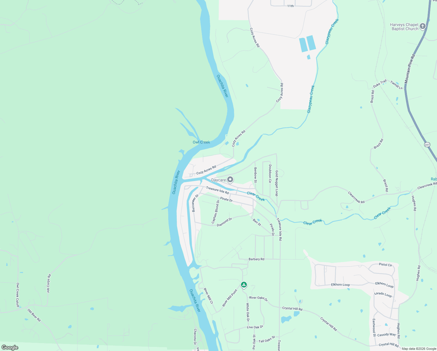 map of restaurants, bars, coffee shops, grocery stores, and more near 409 Gold Nugget Loop in Garland County