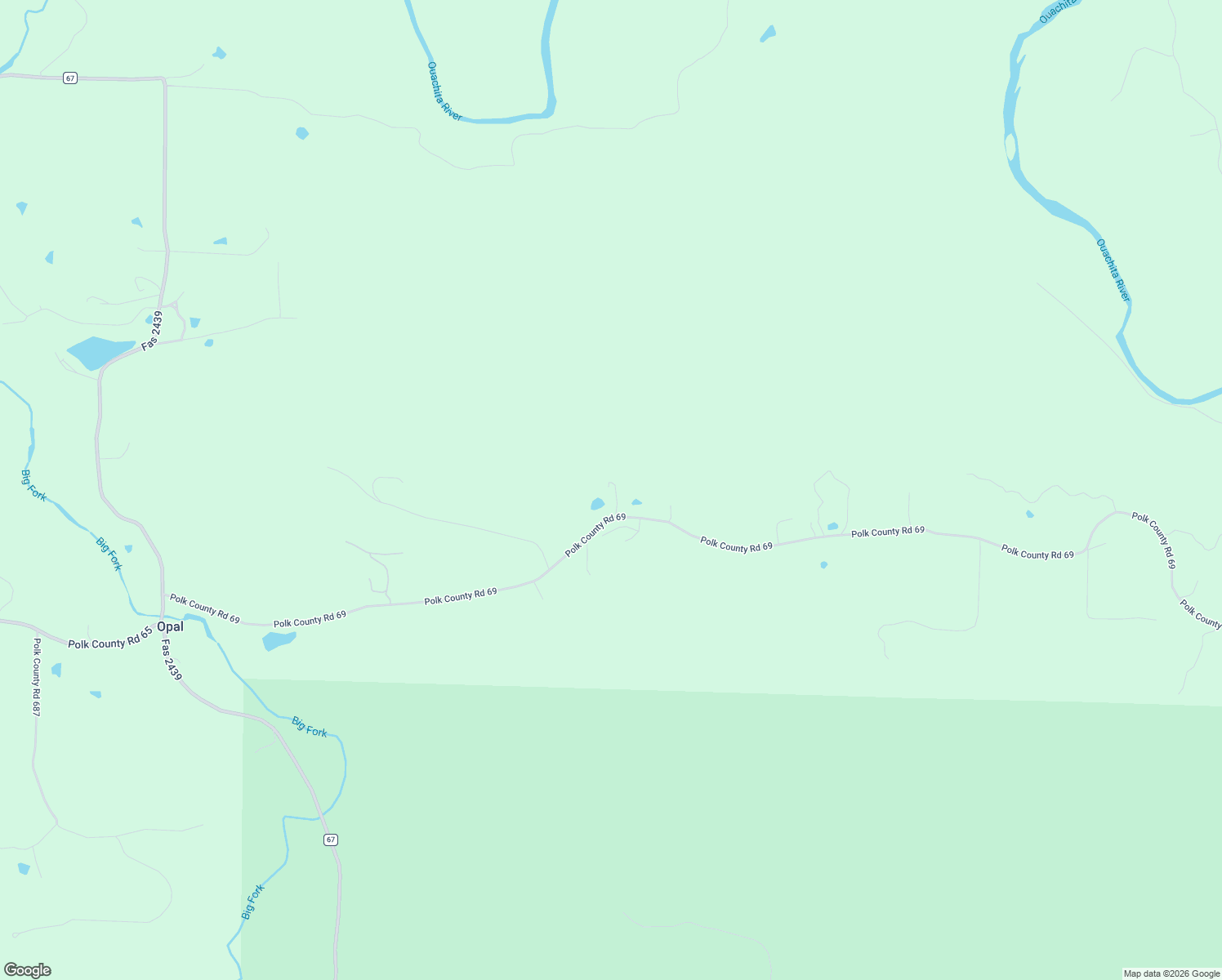 map of restaurants, bars, coffee shops, grocery stores, and more near 403 Polk Road 69 in Mena
