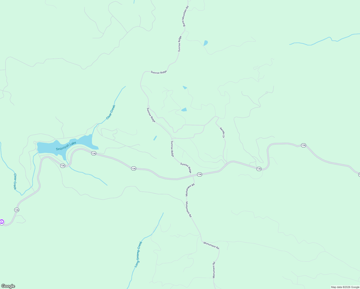 map of restaurants, bars, coffee shops, grocery stores, and more near 111 Burnt Mountain Ridge Road in Jasper