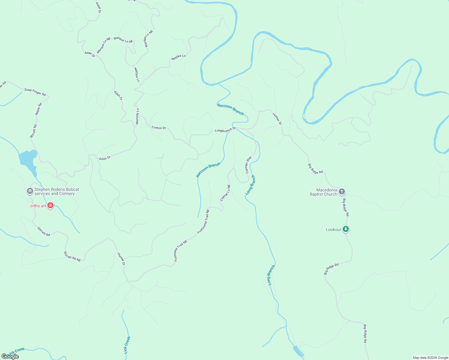 map of restaurants, bars, coffee shops, grocery stores, and more near 1563 Crystal Lane Northeast in Ranger