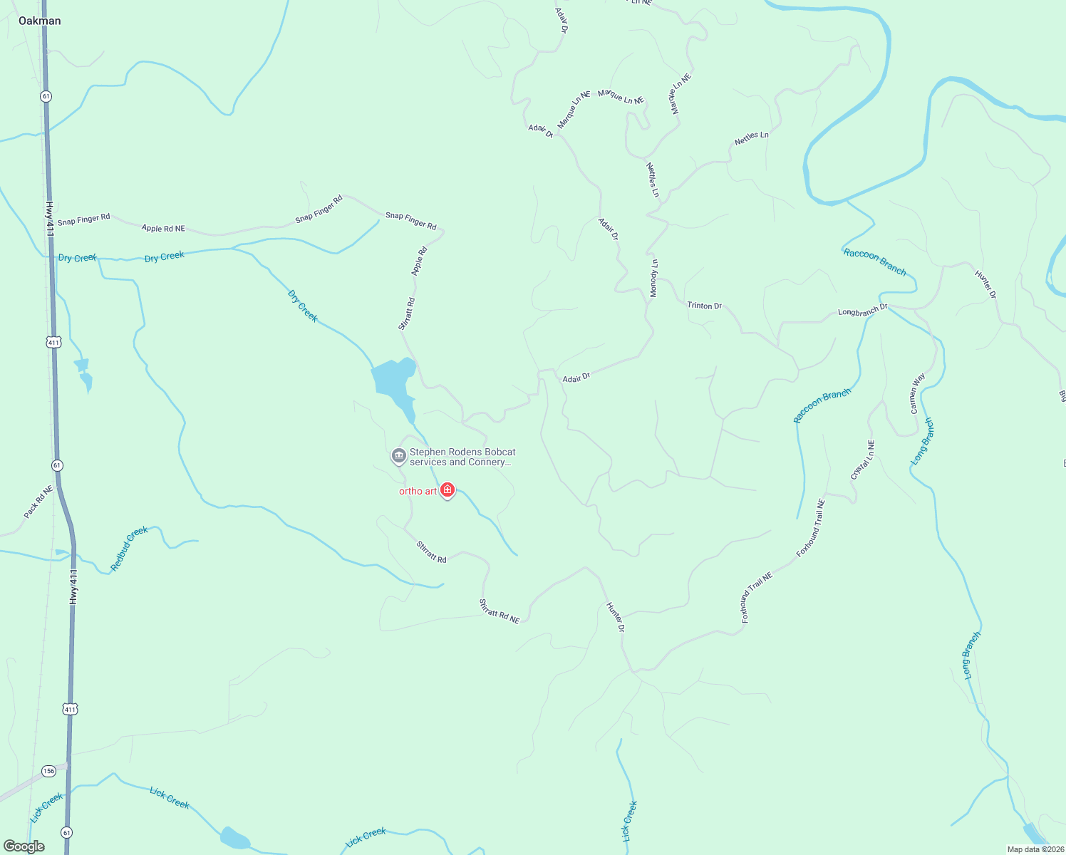 map of restaurants, bars, coffee shops, grocery stores, and more near 23 Panda Drive in Ranger