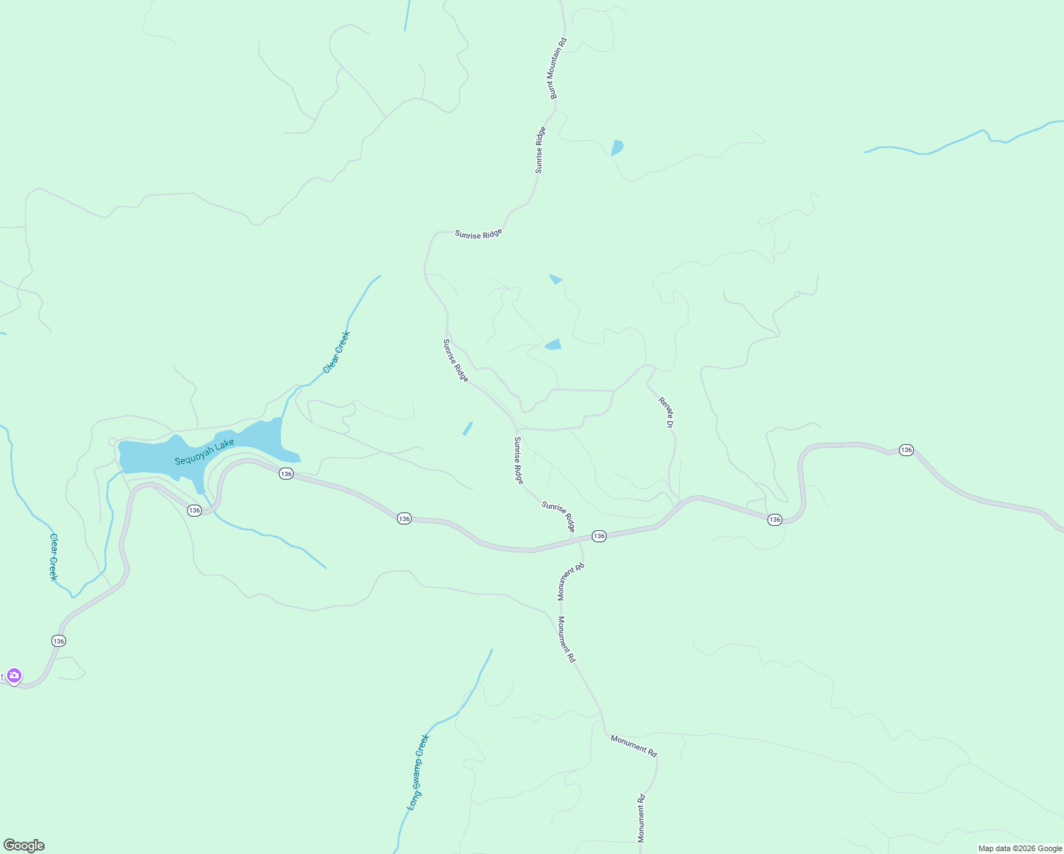 map of restaurants, bars, coffee shops, grocery stores, and more near 111 Burnt Mountain Ridge Road in Jasper