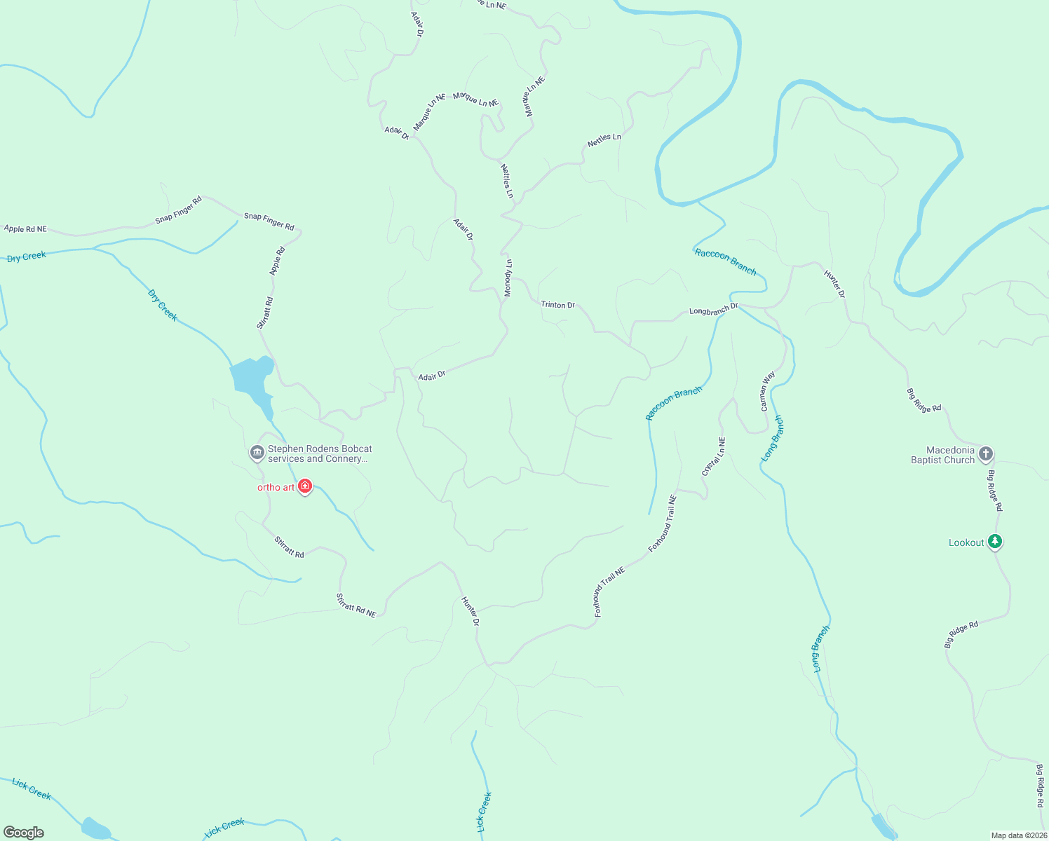 map of restaurants, bars, coffee shops, grocery stores, and more near 1009 Cedar Ridge in Ranger