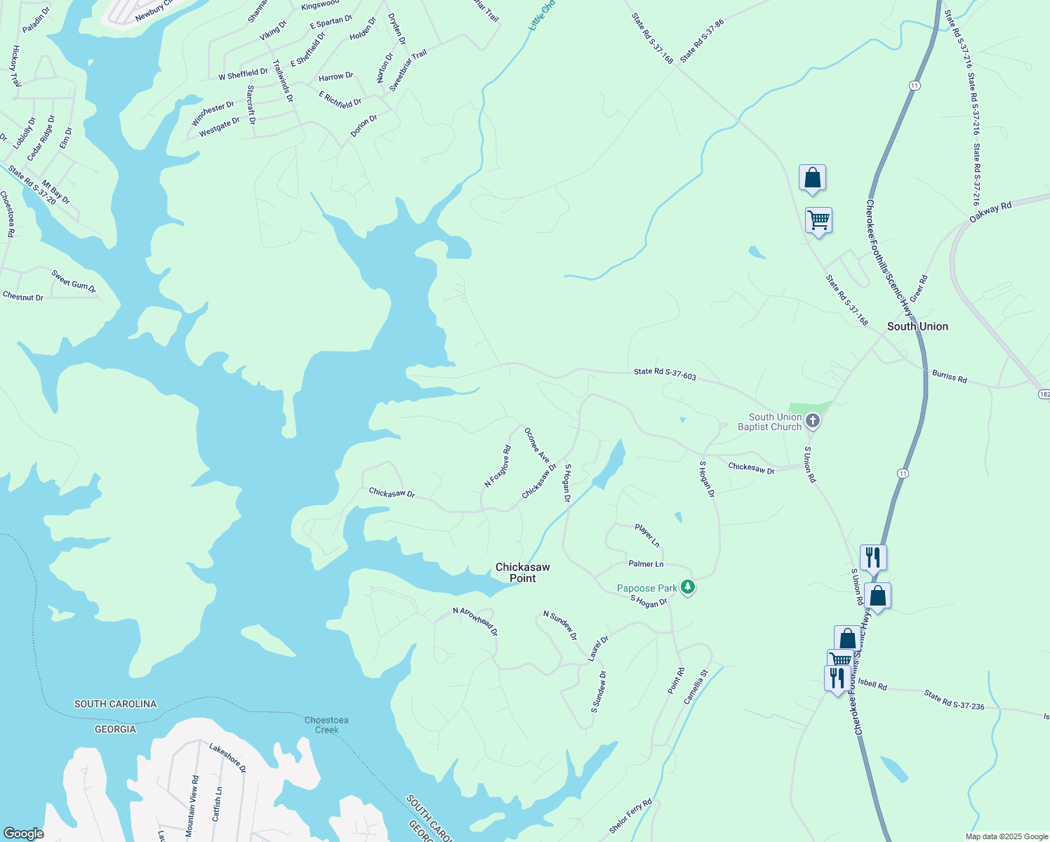 map of restaurants, bars, coffee shops, grocery stores, and more near 118 Oconee Avenue in Westminster