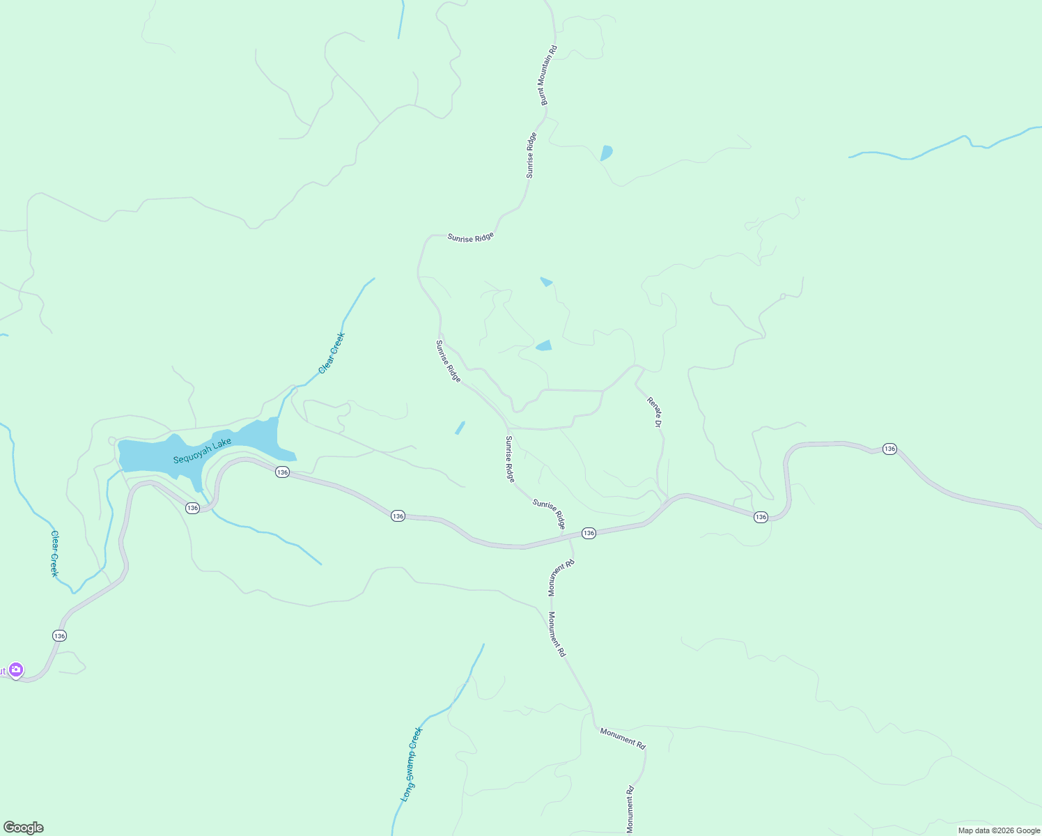 map of restaurants, bars, coffee shops, grocery stores, and more near 111 Burnt Mountain Ridge Road in Jasper