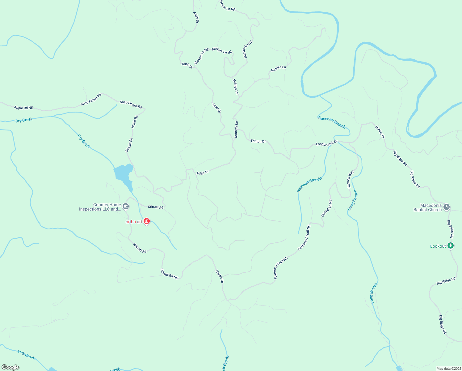 map of restaurants, bars, coffee shops, grocery stores, and more near in Oakman