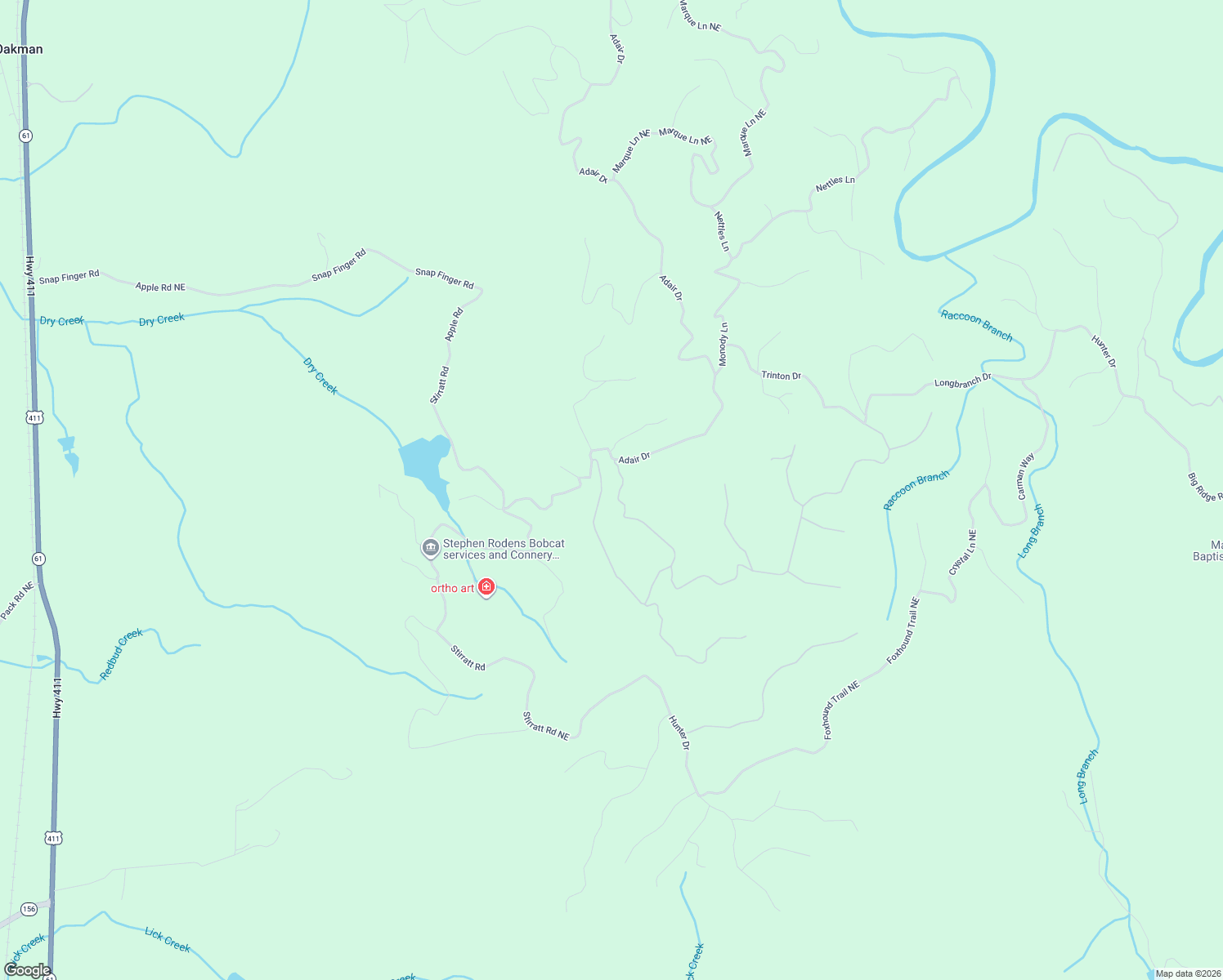 map of restaurants, bars, coffee shops, grocery stores, and more near 1083 Mayfield Lane Northeast in Ranger