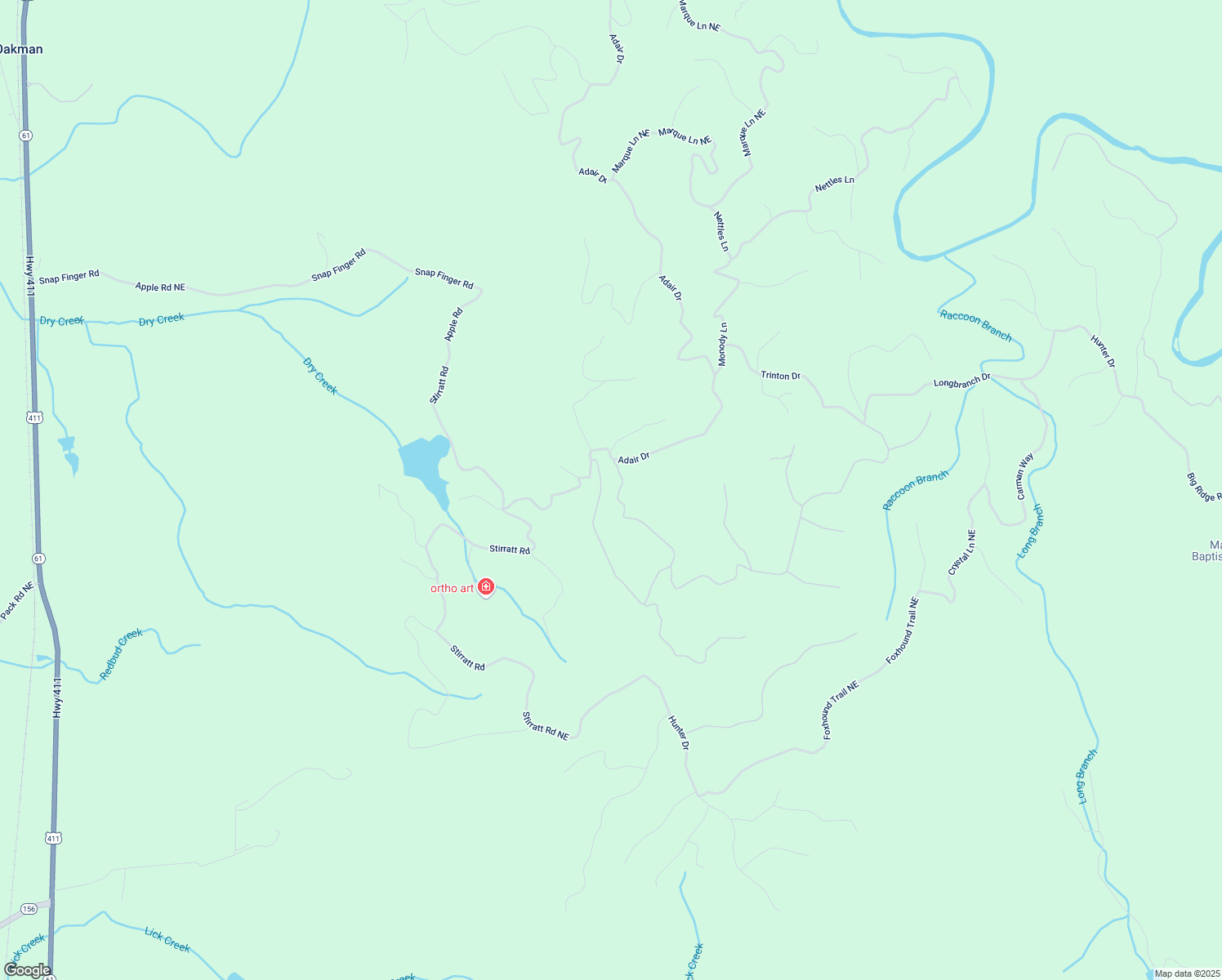 map of restaurants, bars, coffee shops, grocery stores, and more near 1087 Mayfield Lane Northeast in Ranger