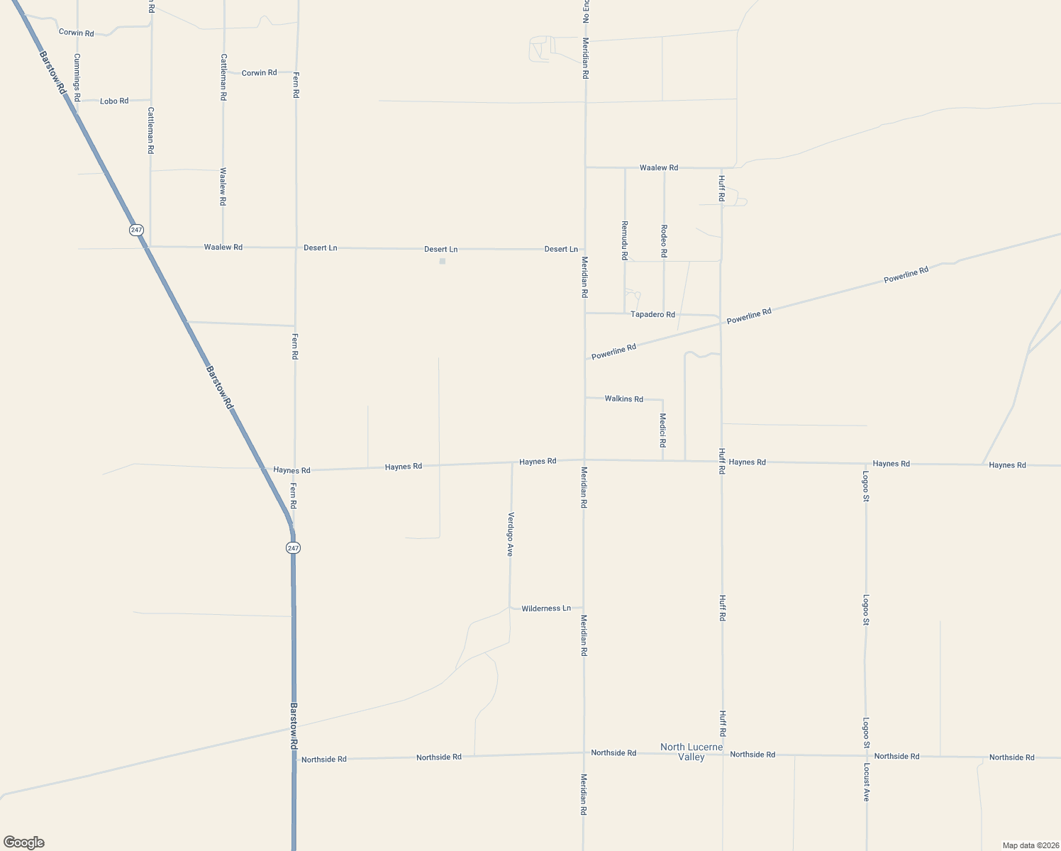 map of restaurants, bars, coffee shops, grocery stores, and more near 33522 Haynes Road in Lucerne Valley