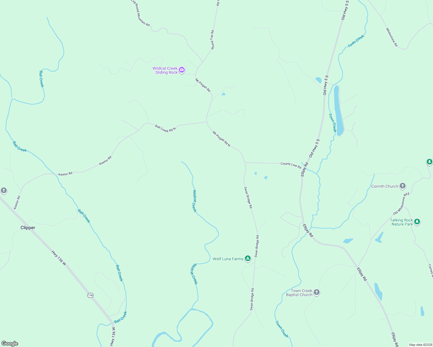 map of restaurants, bars, coffee shops, grocery stores, and more near 3011 Mark Foster Road in Talking Rock