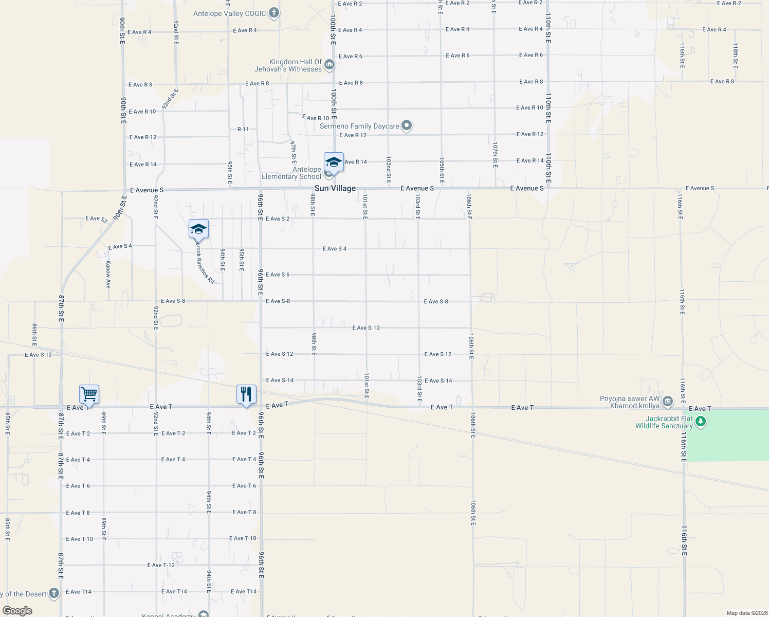 map of restaurants, bars, coffee shops, grocery stores, and more near 10138 East Avenue S-8 in Littlerock