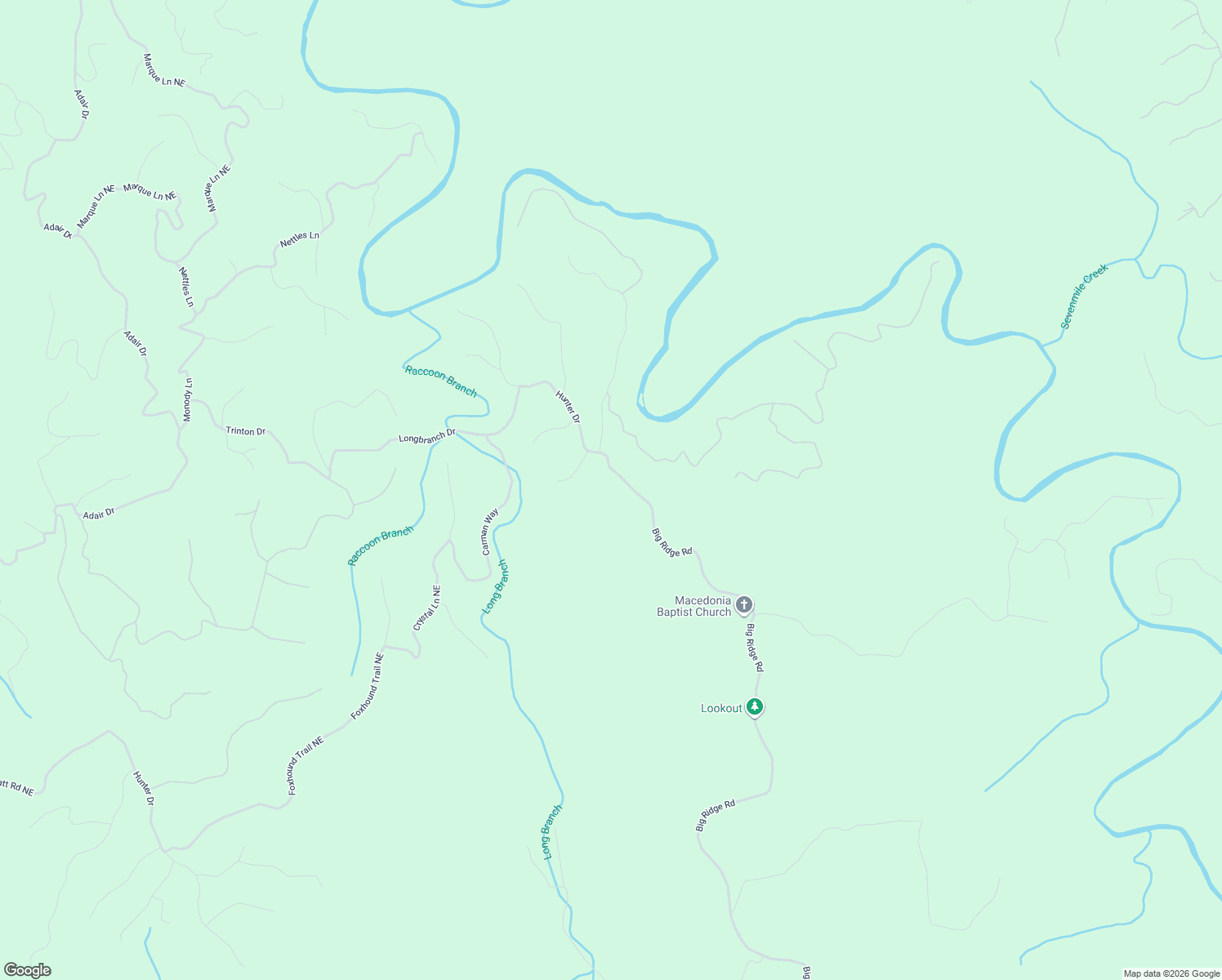 map of restaurants, bars, coffee shops, grocery stores, and more near 85 Hunter Drive in Talking Rock