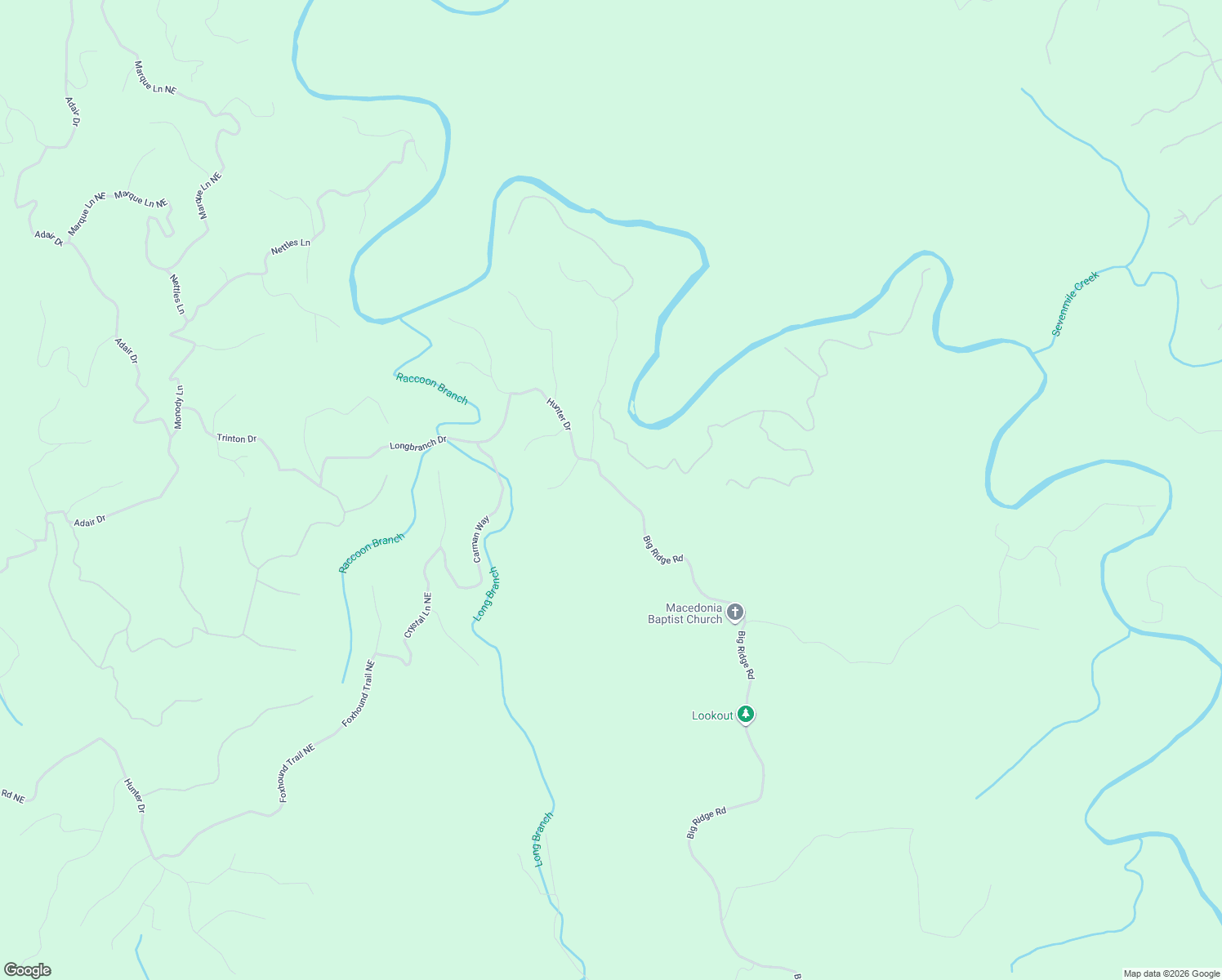 map of restaurants, bars, coffee shops, grocery stores, and more near 85 Hunter Drive in Talking Rock