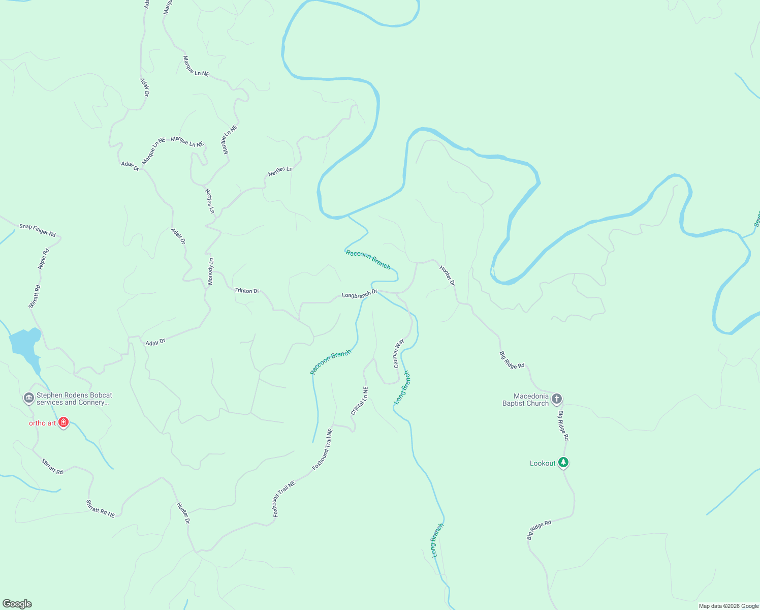 map of restaurants, bars, coffee shops, grocery stores, and more near 1596 Dover Drive in Ranger
