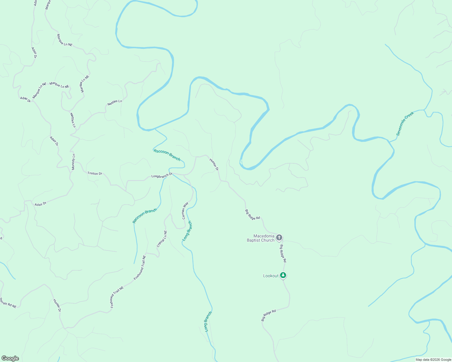 map of restaurants, bars, coffee shops, grocery stores, and more near 85 Hunter Drive in Talking Rock