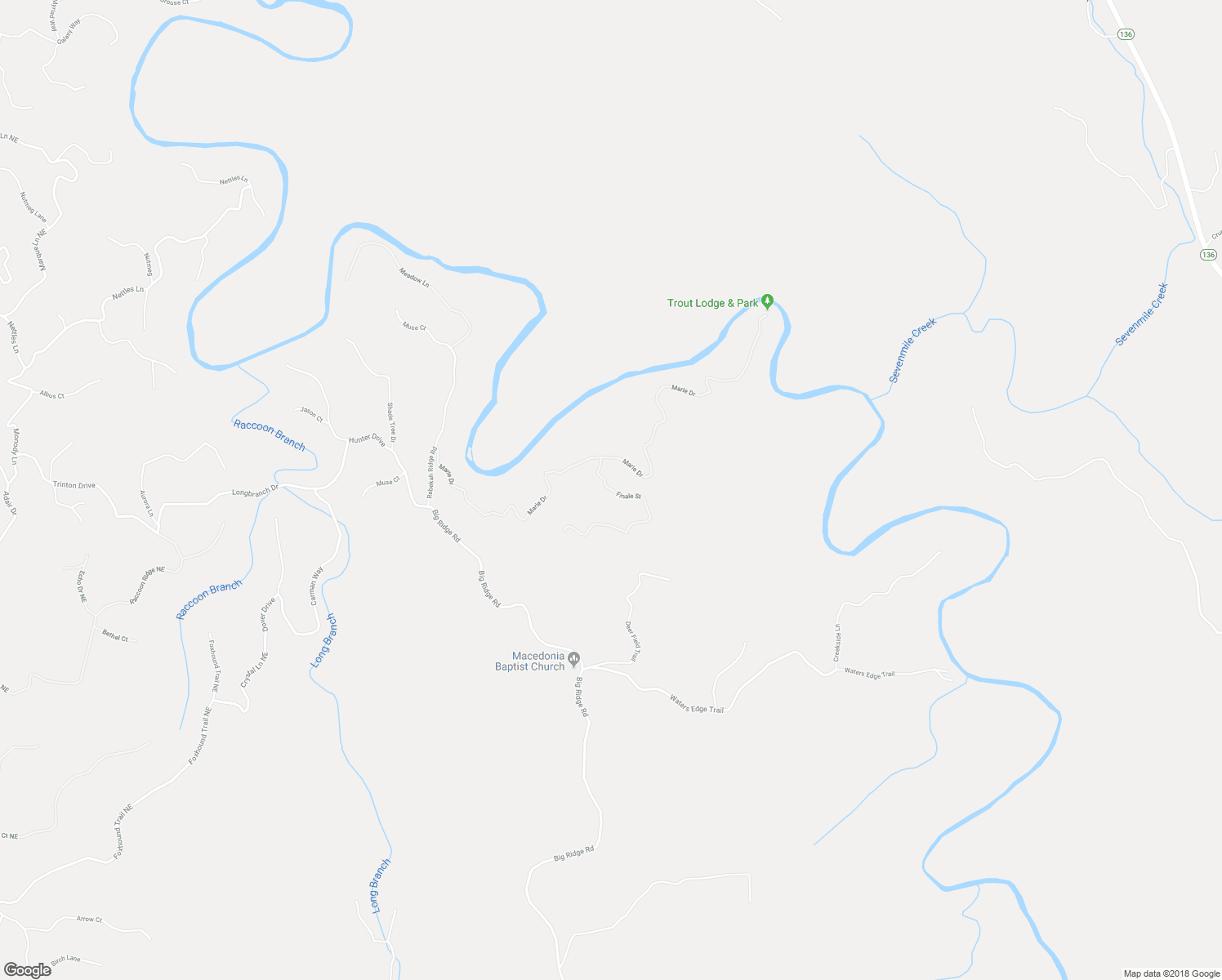 map of restaurants, bars, coffee shops, grocery stores, and more near Finale Street in Gilmer County