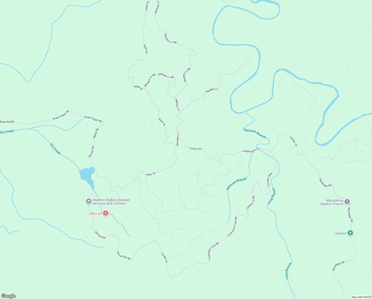 map of restaurants, bars, coffee shops, grocery stores, and more near 837 Monody Lane in Ranger