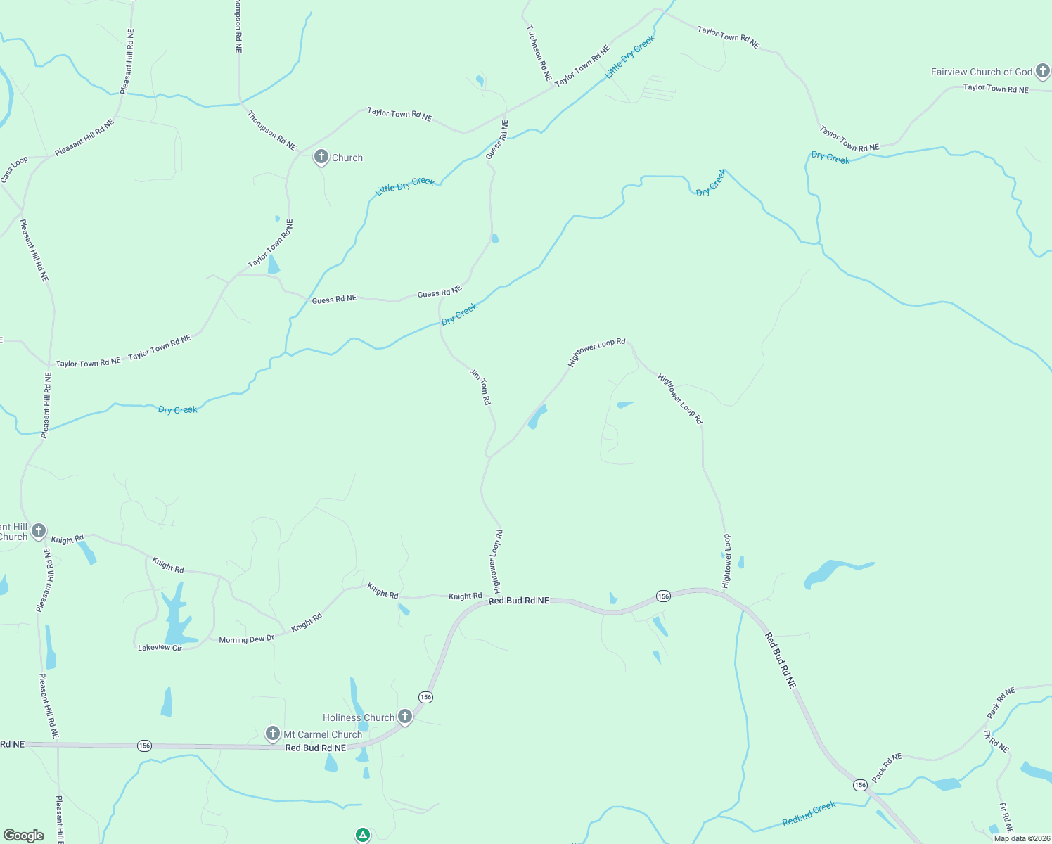 map of restaurants, bars, coffee shops, grocery stores, and more near Hightower Loop Road in Gordon County
