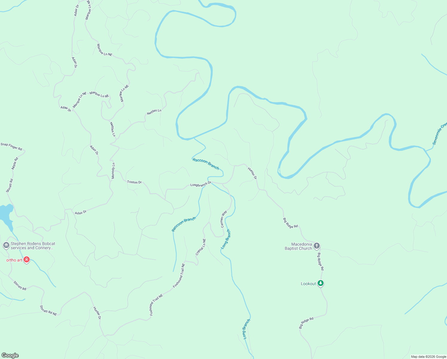 map of restaurants, bars, coffee shops, grocery stores, and more near 1596 Dover Drive in Ranger