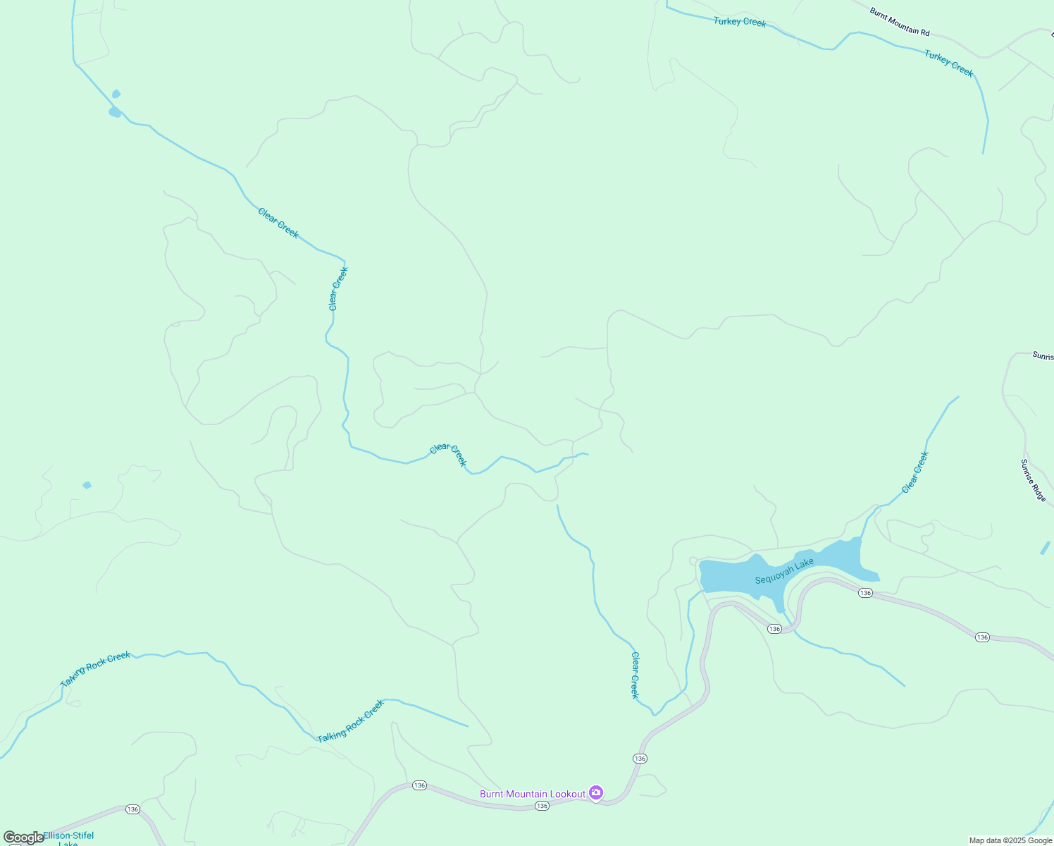 map of restaurants, bars, coffee shops, grocery stores, and more near 206 Northview Parkway in Ellijay