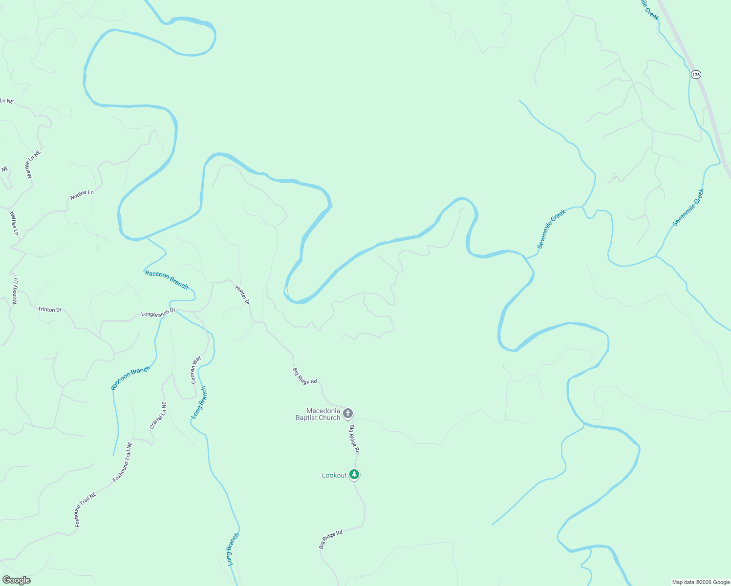 map of restaurants, bars, coffee shops, grocery stores, and more near Marie Drive in Talking Rock