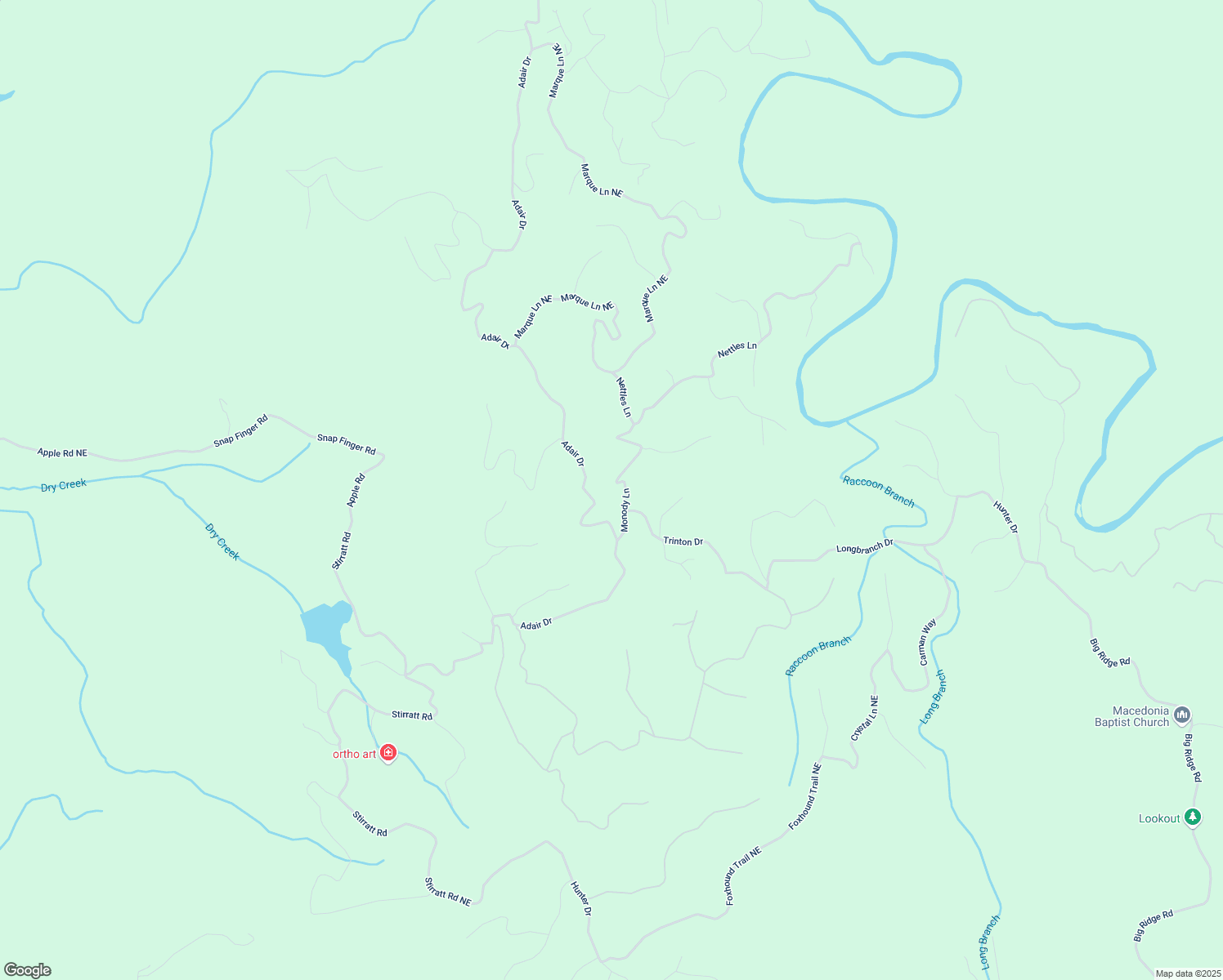 map of restaurants, bars, coffee shops, grocery stores, and more near 824 Monody Lane in Ranger