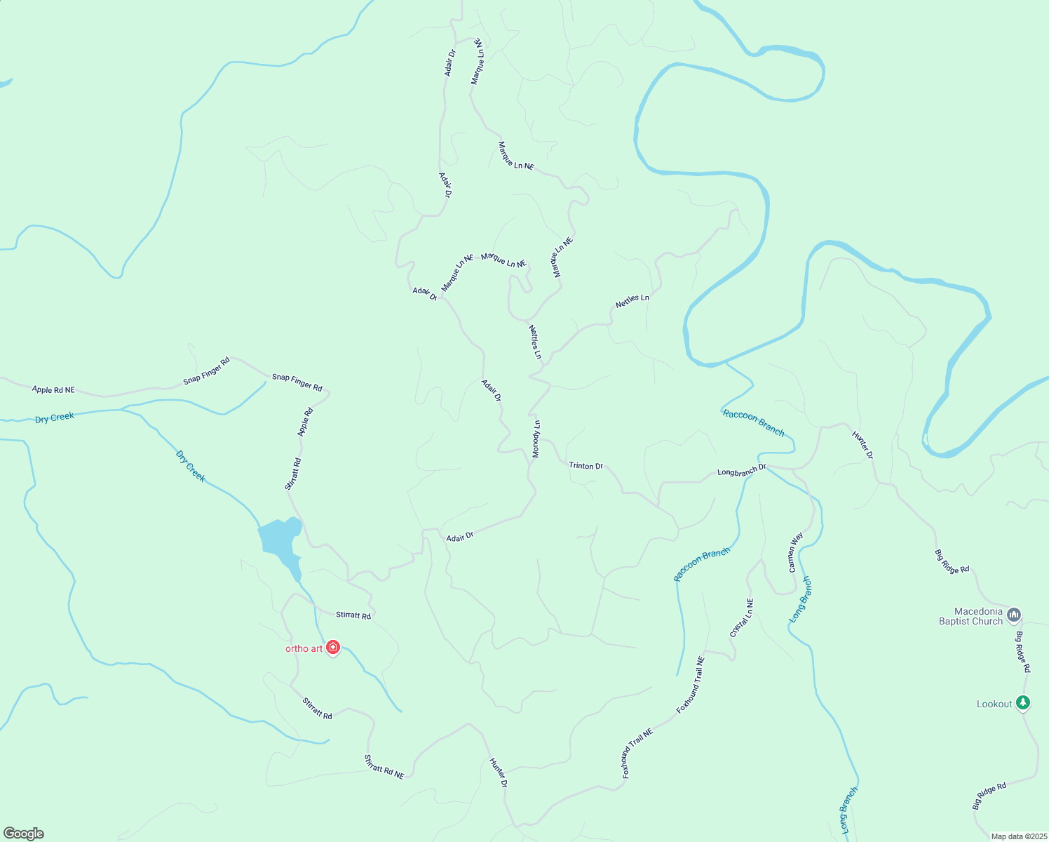 map of restaurants, bars, coffee shops, grocery stores, and more near 824 Monody Lane in Ranger