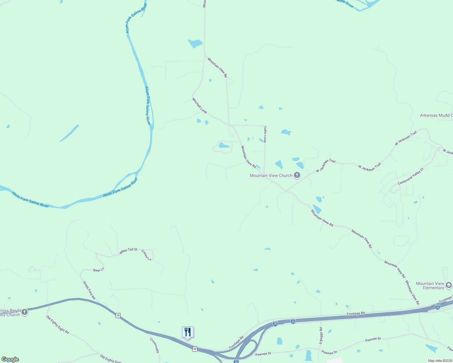 map of restaurants, bars, coffee shops, grocery stores, and more near 1300 Gods Glory Trail in Benton