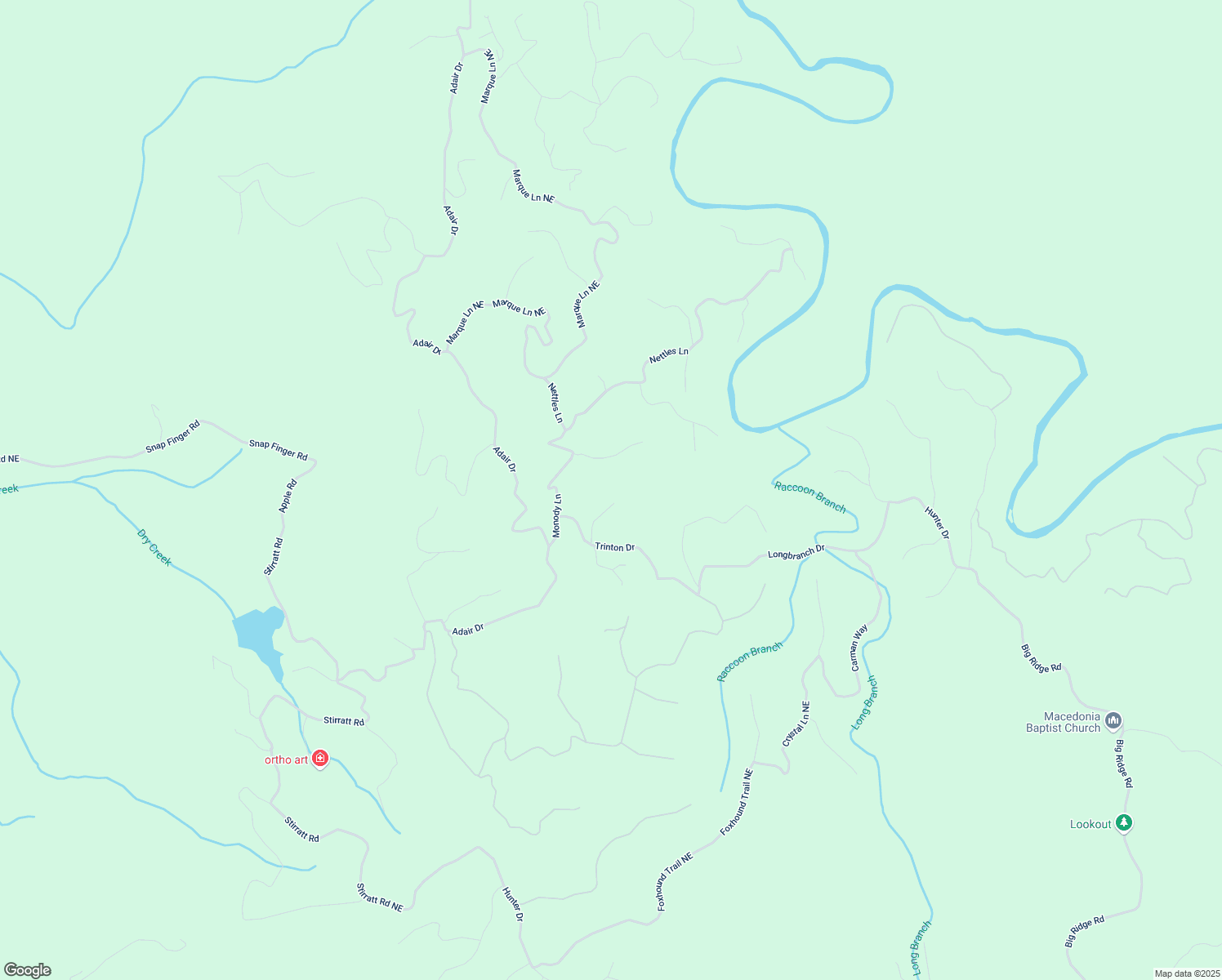 map of restaurants, bars, coffee shops, grocery stores, and more near 865 Bolster Lane Northeast in Ranger