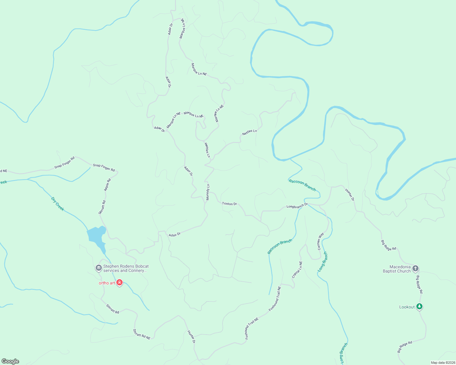 map of restaurants, bars, coffee shops, grocery stores, and more near 855 Albus Court in Ranger