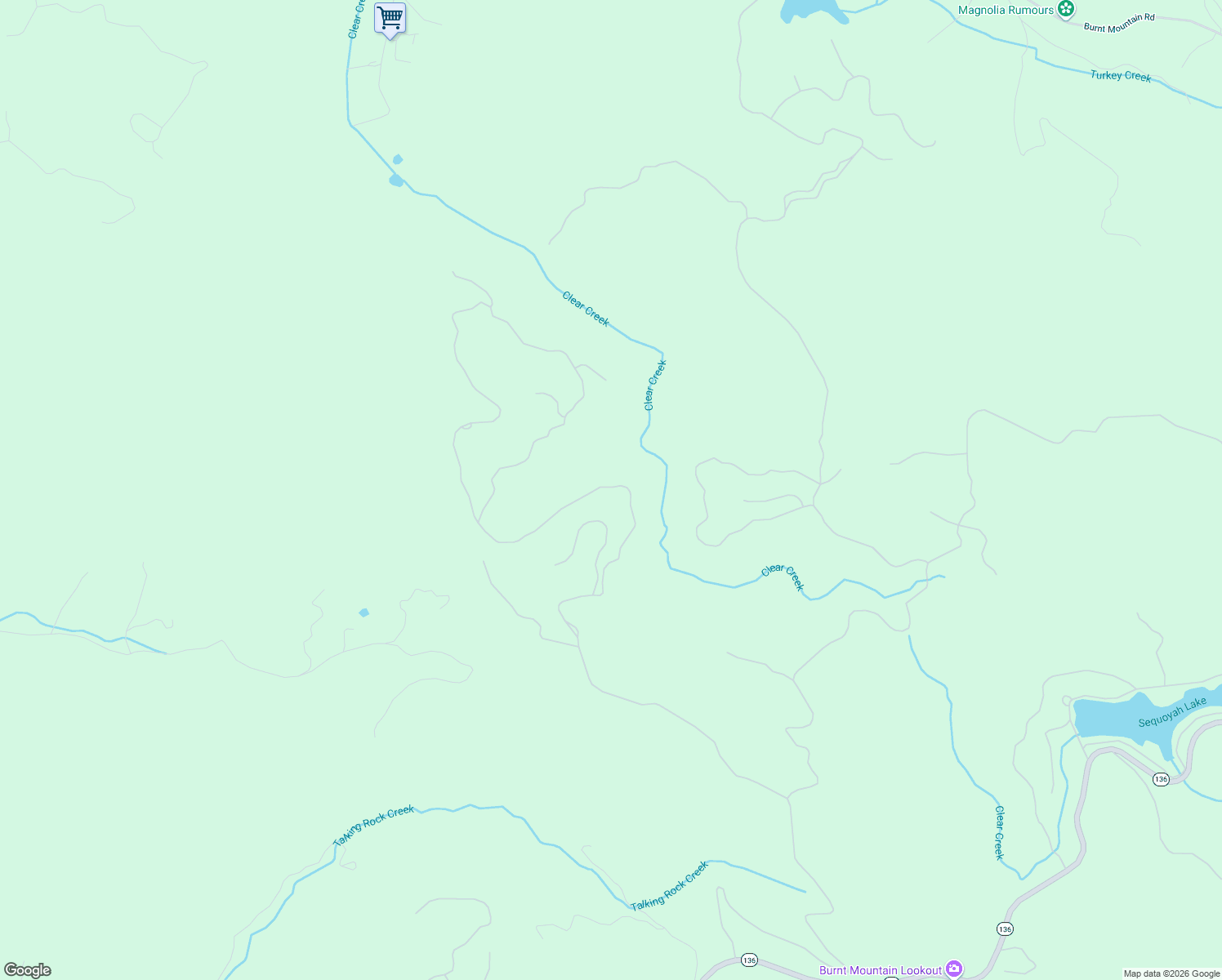 map of restaurants, bars, coffee shops, grocery stores, and more near Andes Ridge in Talking Rock
