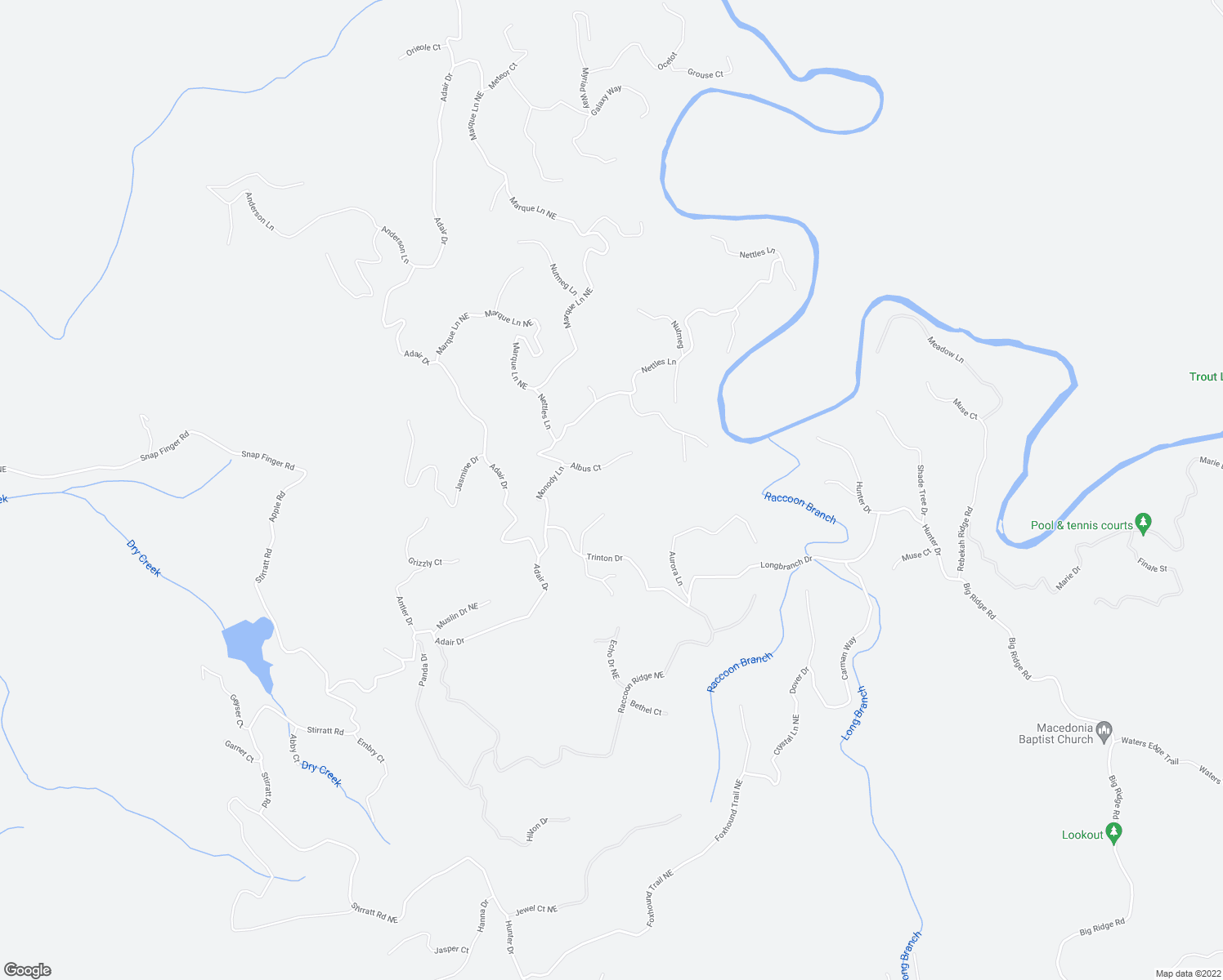 map of restaurants, bars, coffee shops, grocery stores, and more near 866 Bolster Lane Northeast in Ranger